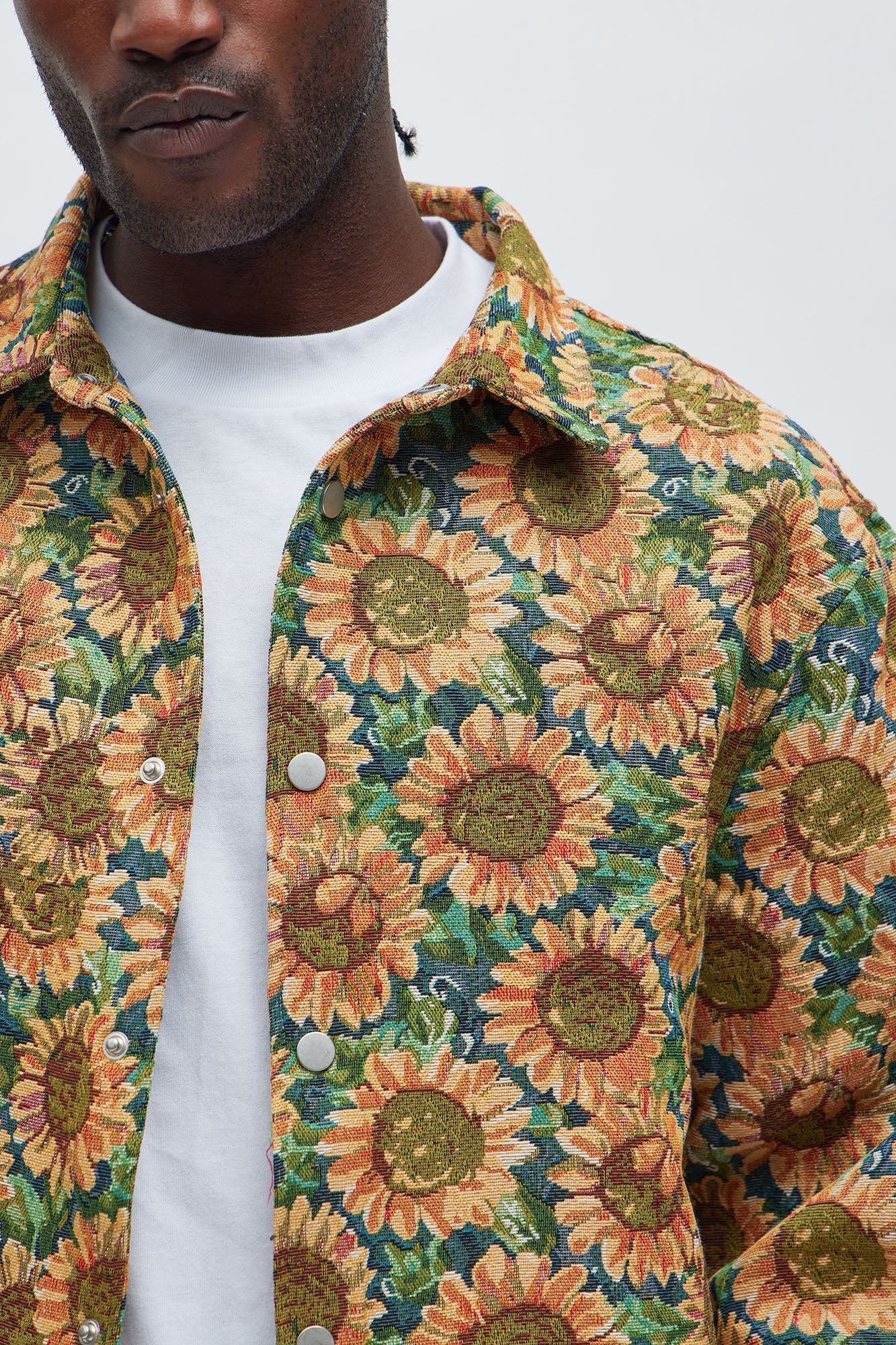 Sunflower Tapestry Button Up Shirt - Multi Color