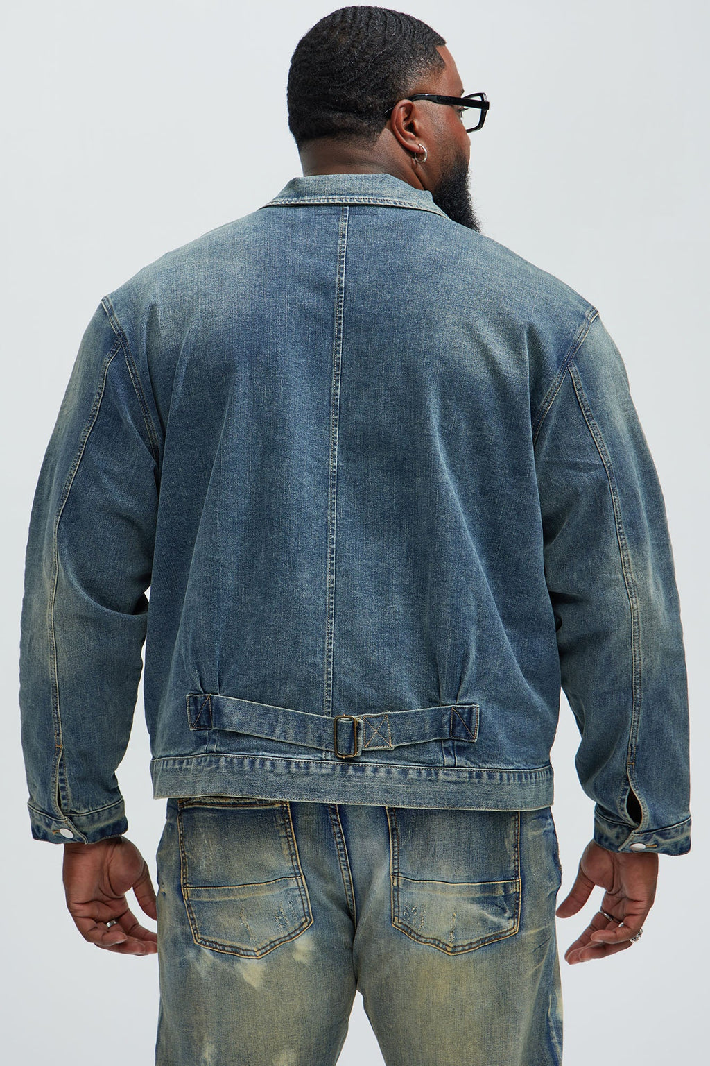 Patrick Pleated Trucker Jacket - Vintage Blue Wash