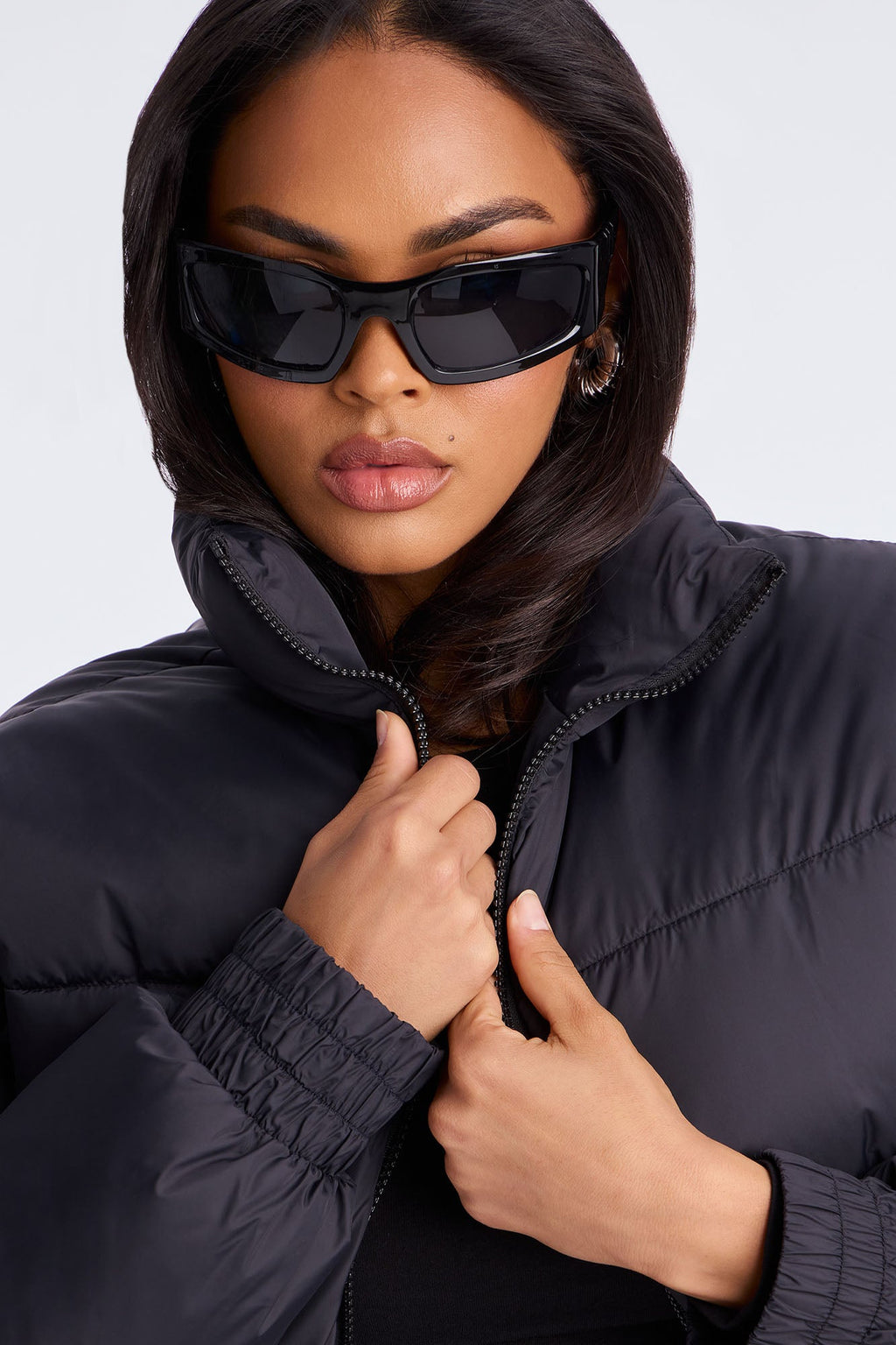 Janet Corset Puffer Jacket - Black 