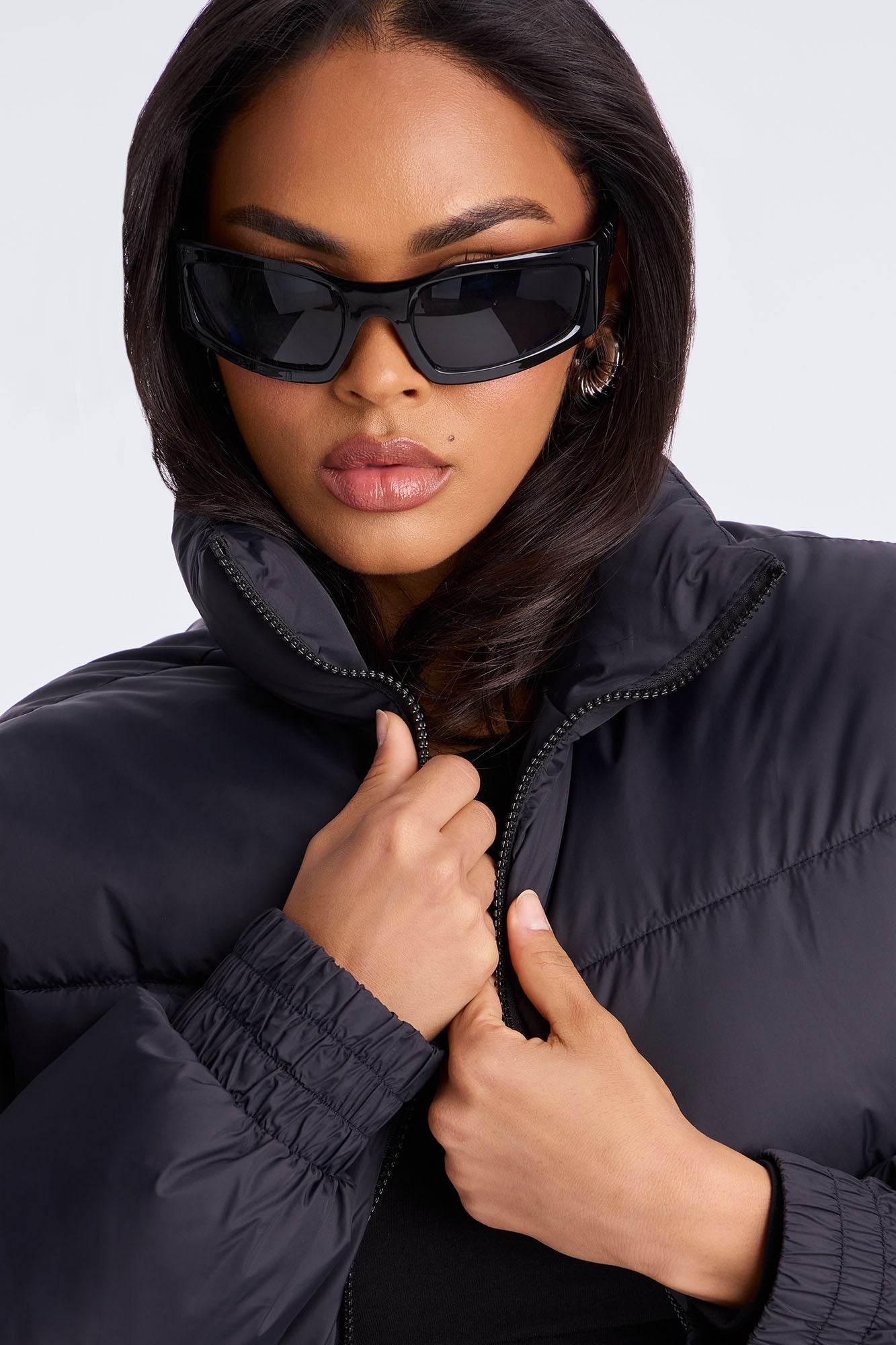 Janet Corset Puffer Jacket - Black 