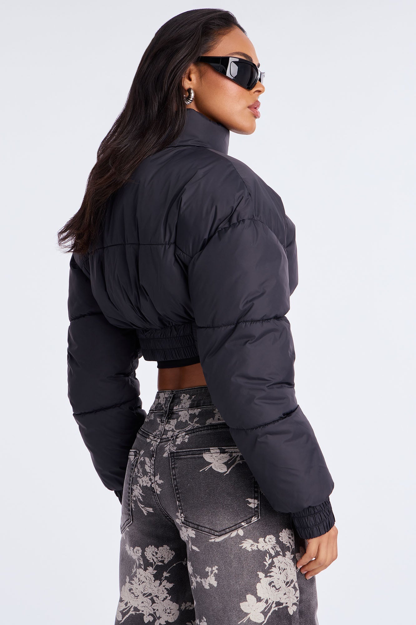Janet Corset Puffer Jacket - Black 