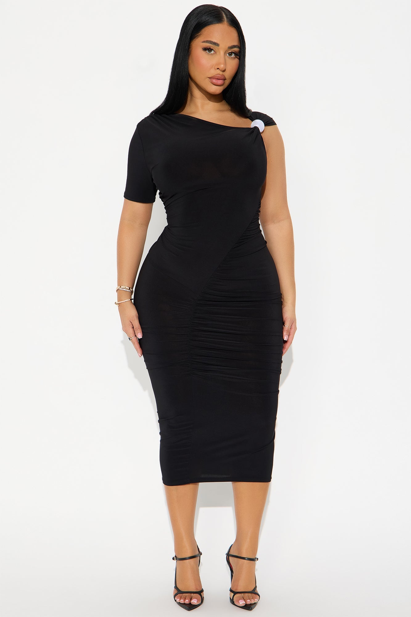 Fancy Girl Midi Dress - Black