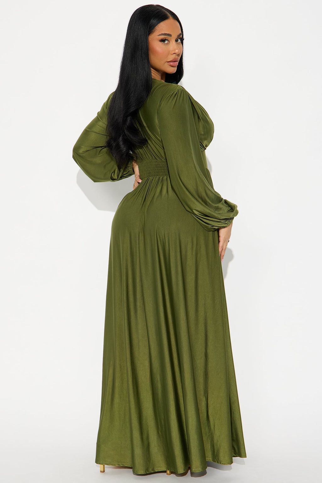 Vivi Long Sleeve Maxi Dress - Olive