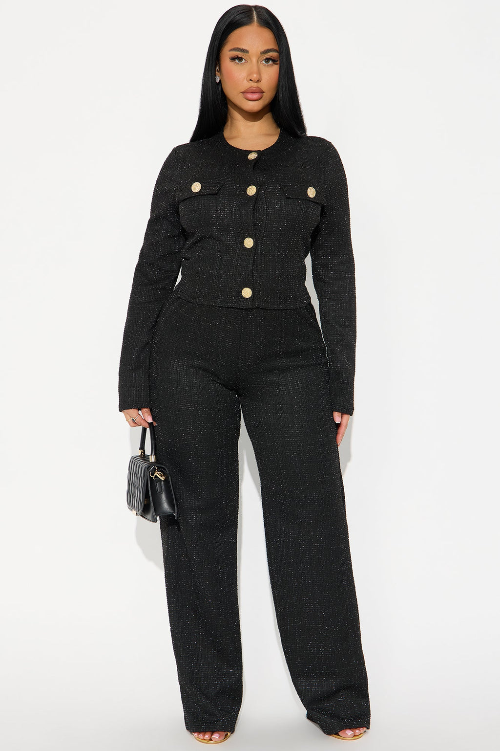 Emerson Tweed Pant Set - Black