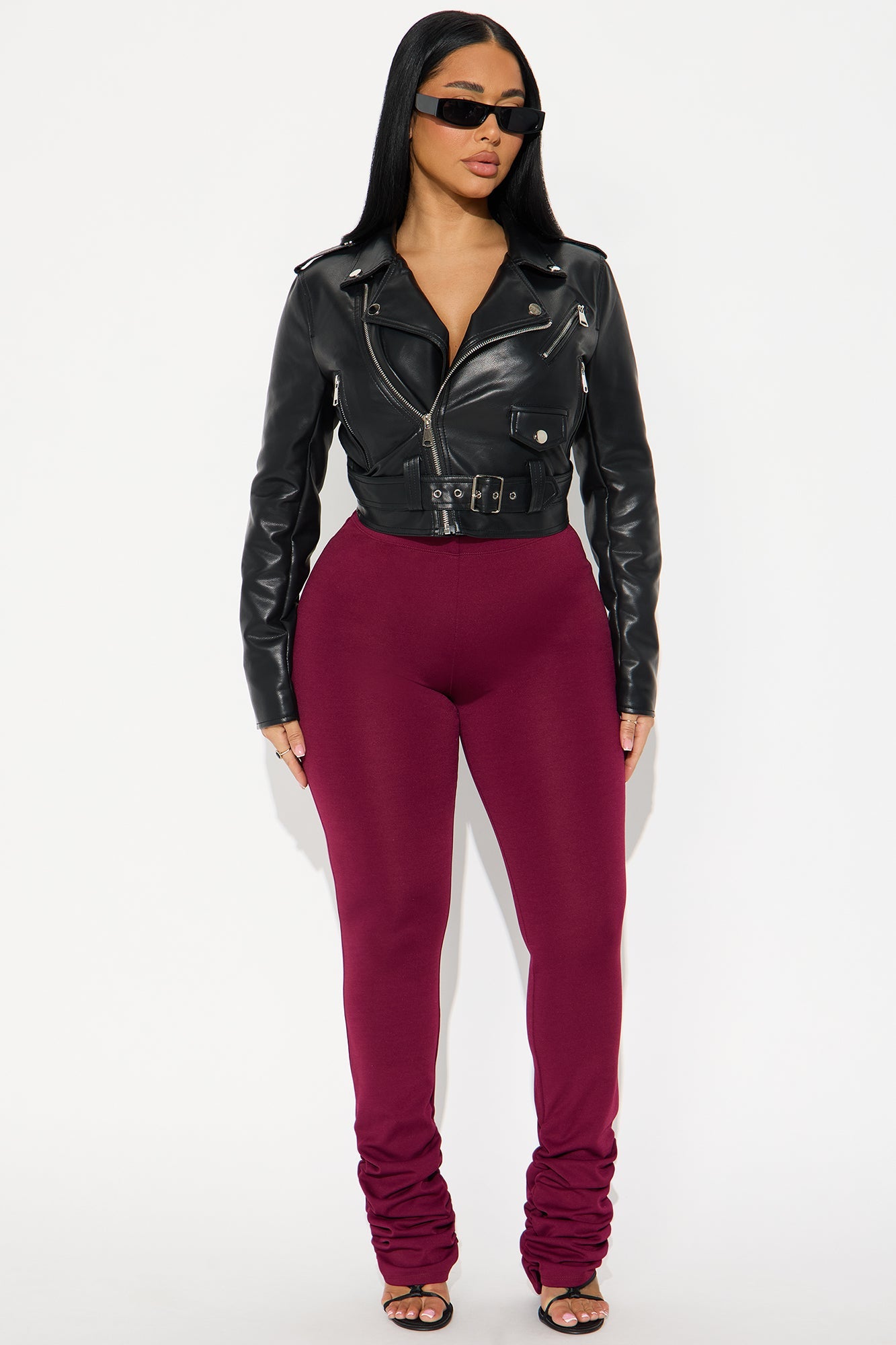 Love Galore Stacked Legging - Wine 