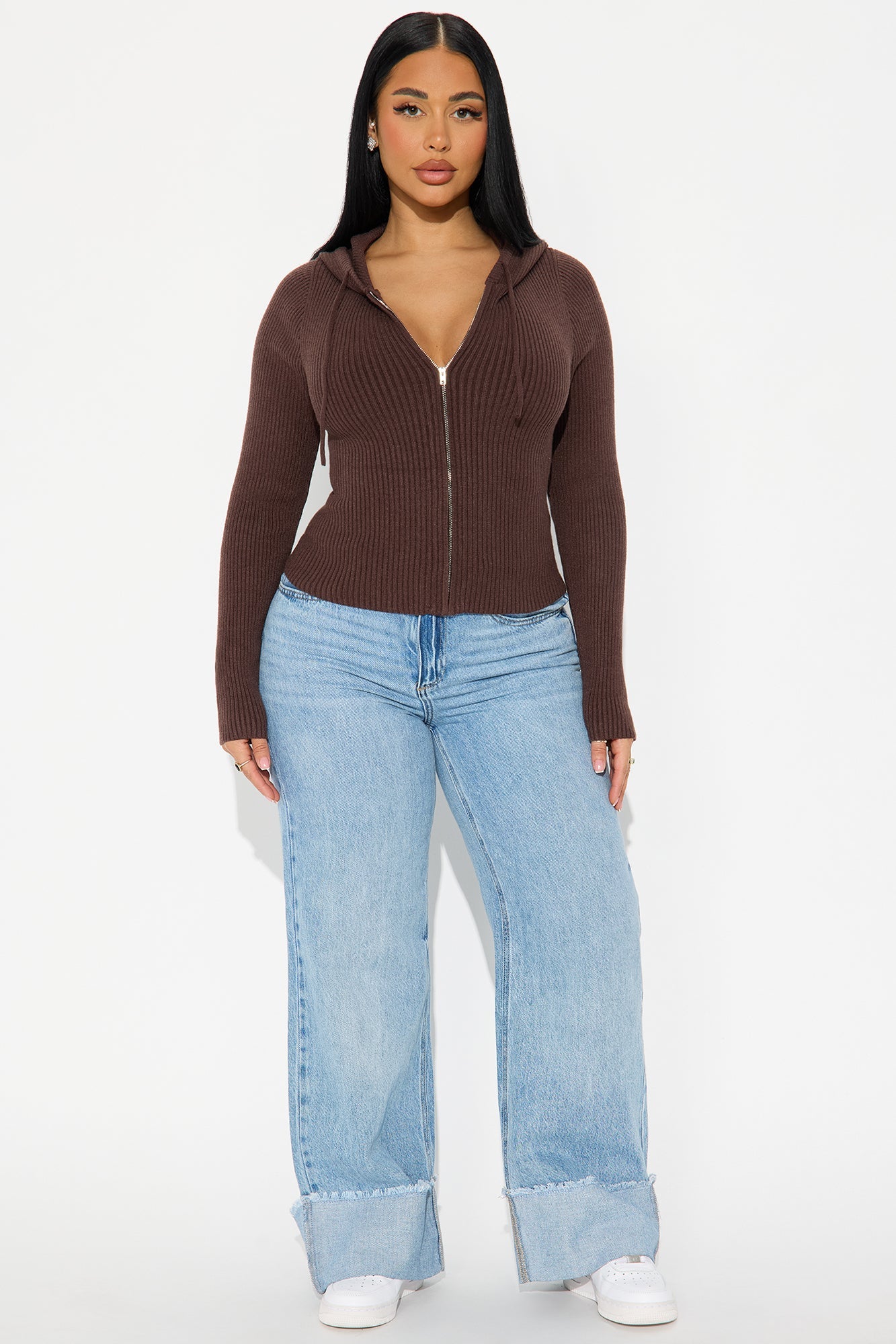 The Cutest Ribbed Sweater - Chocolate