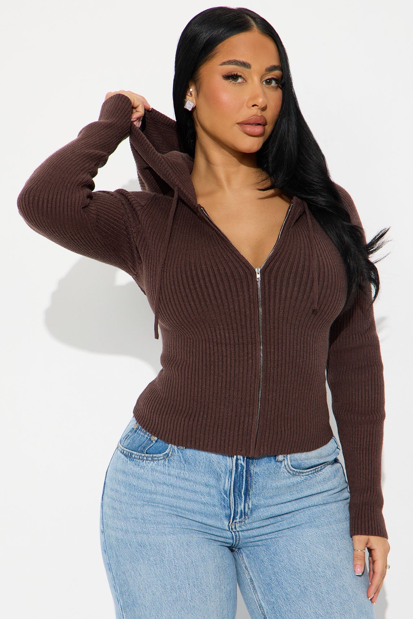 The Cutest Ribbed Sweater - Chocolate