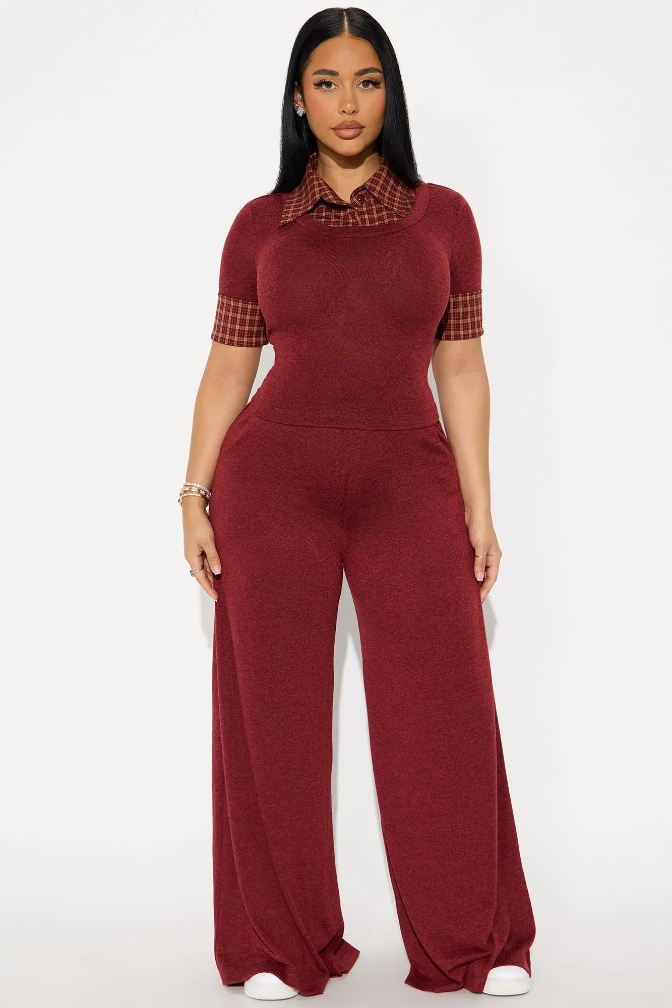 Always Perfect Pant Set - Burgundy 