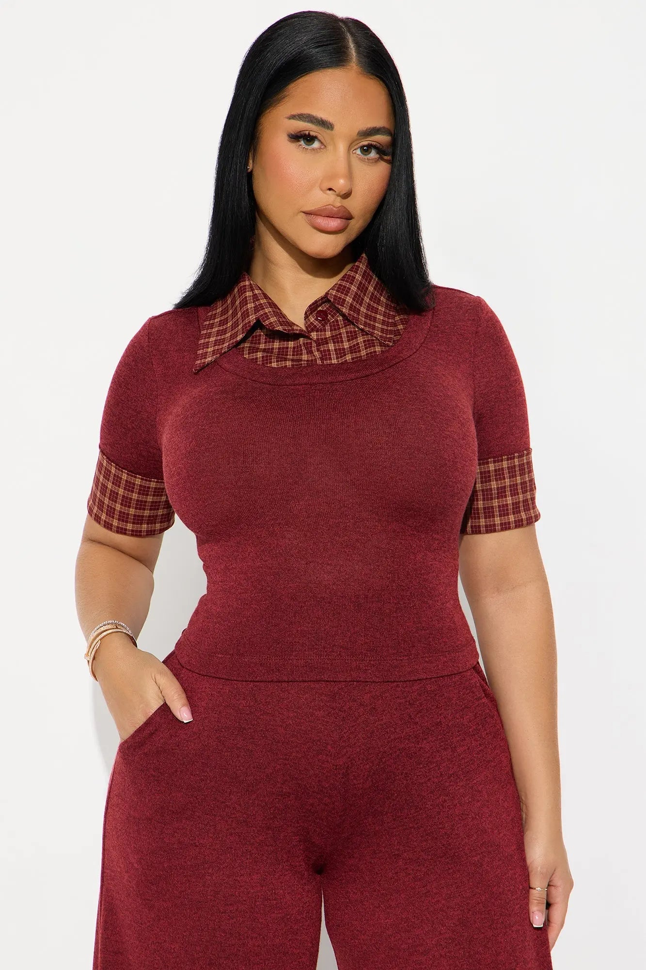 Always Perfect Pant Set - Burgundy 