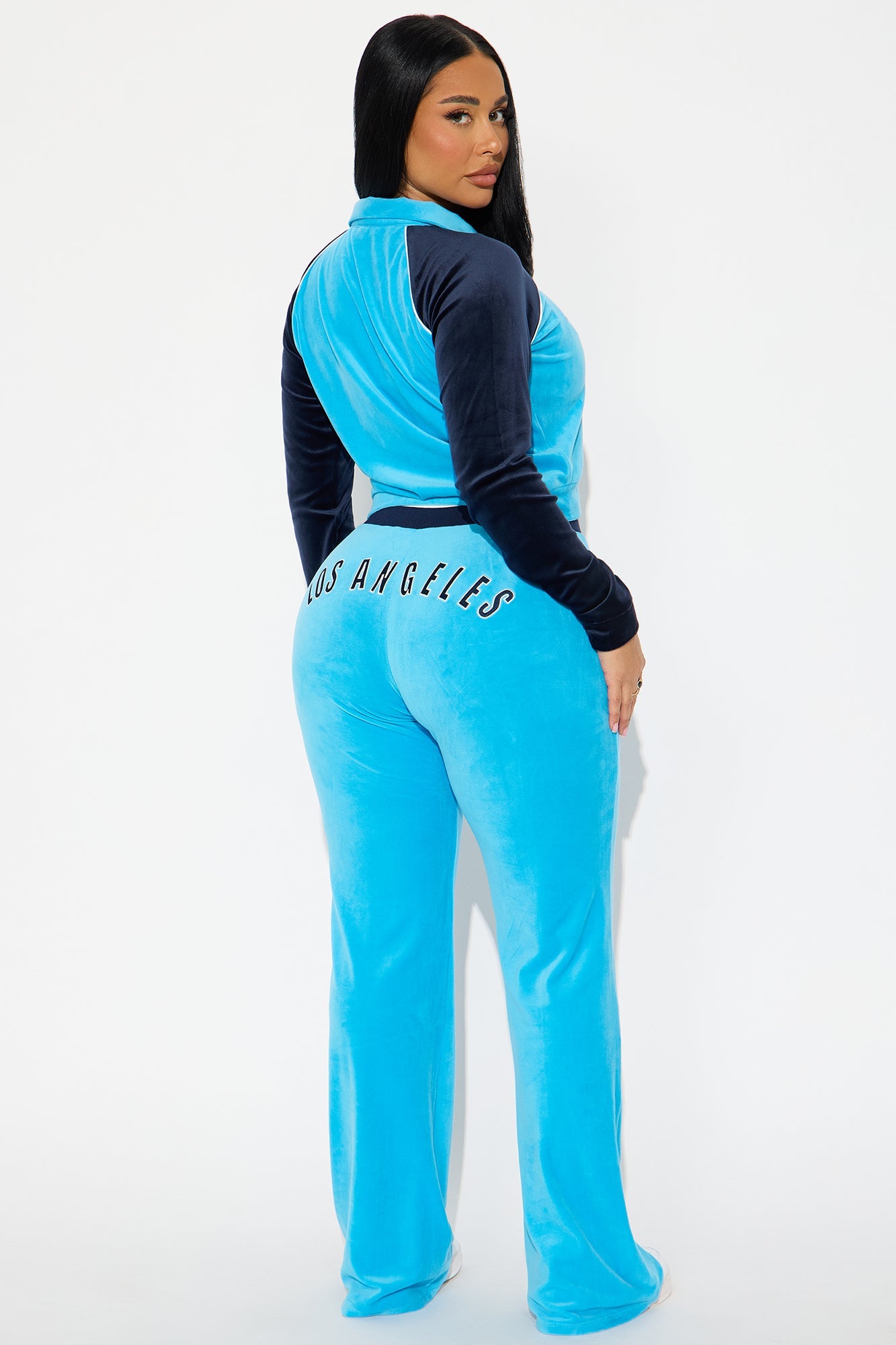 California Livin' Velour Pant Set - Aqua 