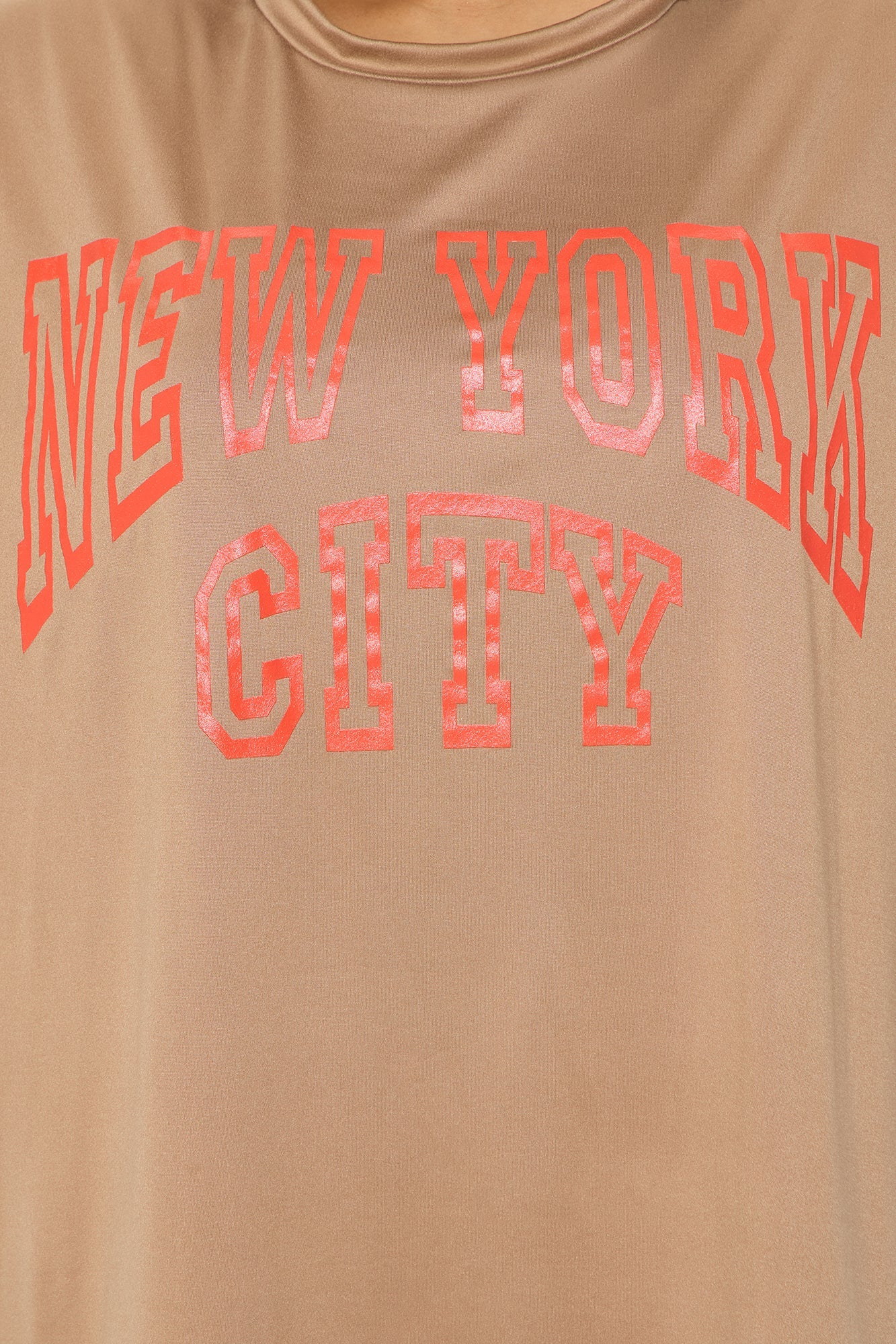 NYC Oversized T-shirt Leggings Set - Taupe