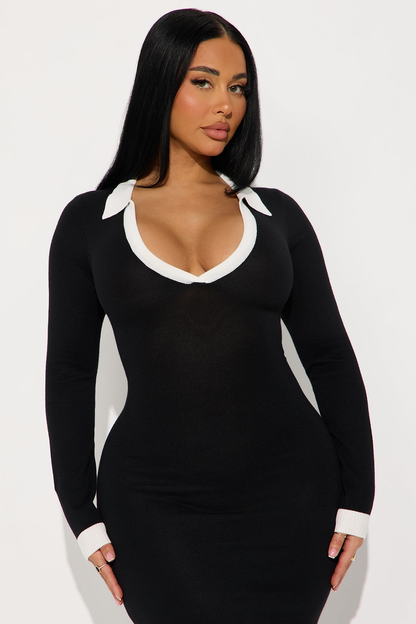 Loren Sweater Midi Dress - Black