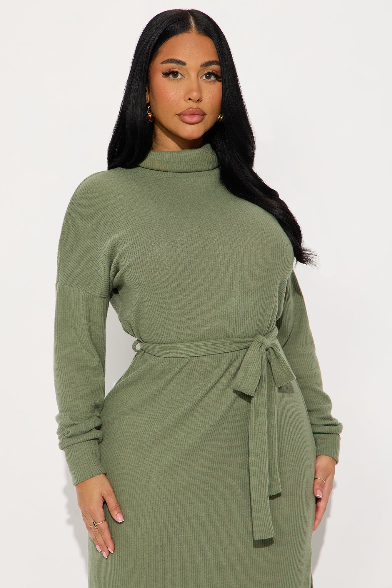 Sweet Sab Sweater Maxi Dress - Dark Olive