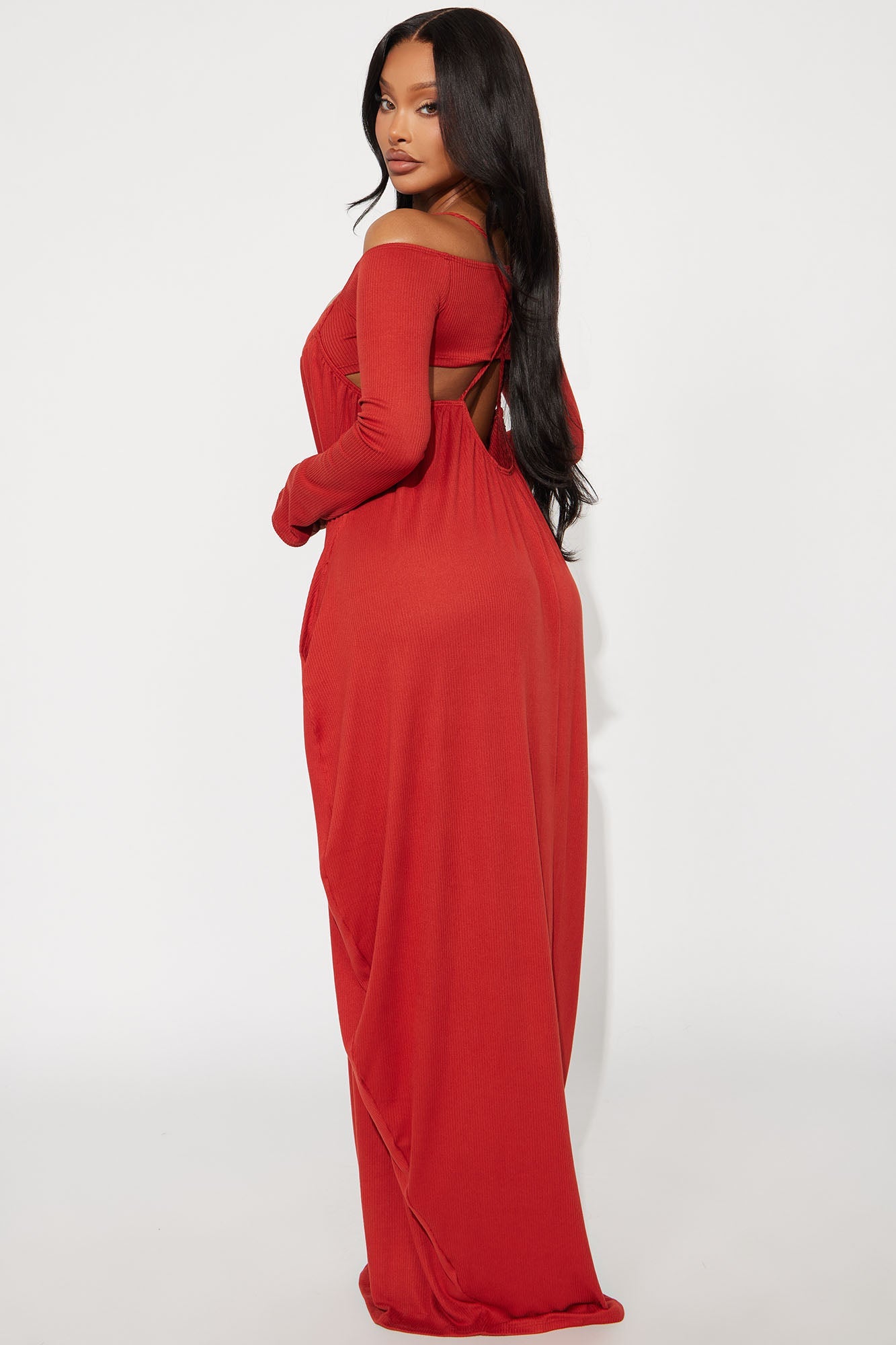 Between Us Maxi Dress Set - Rust