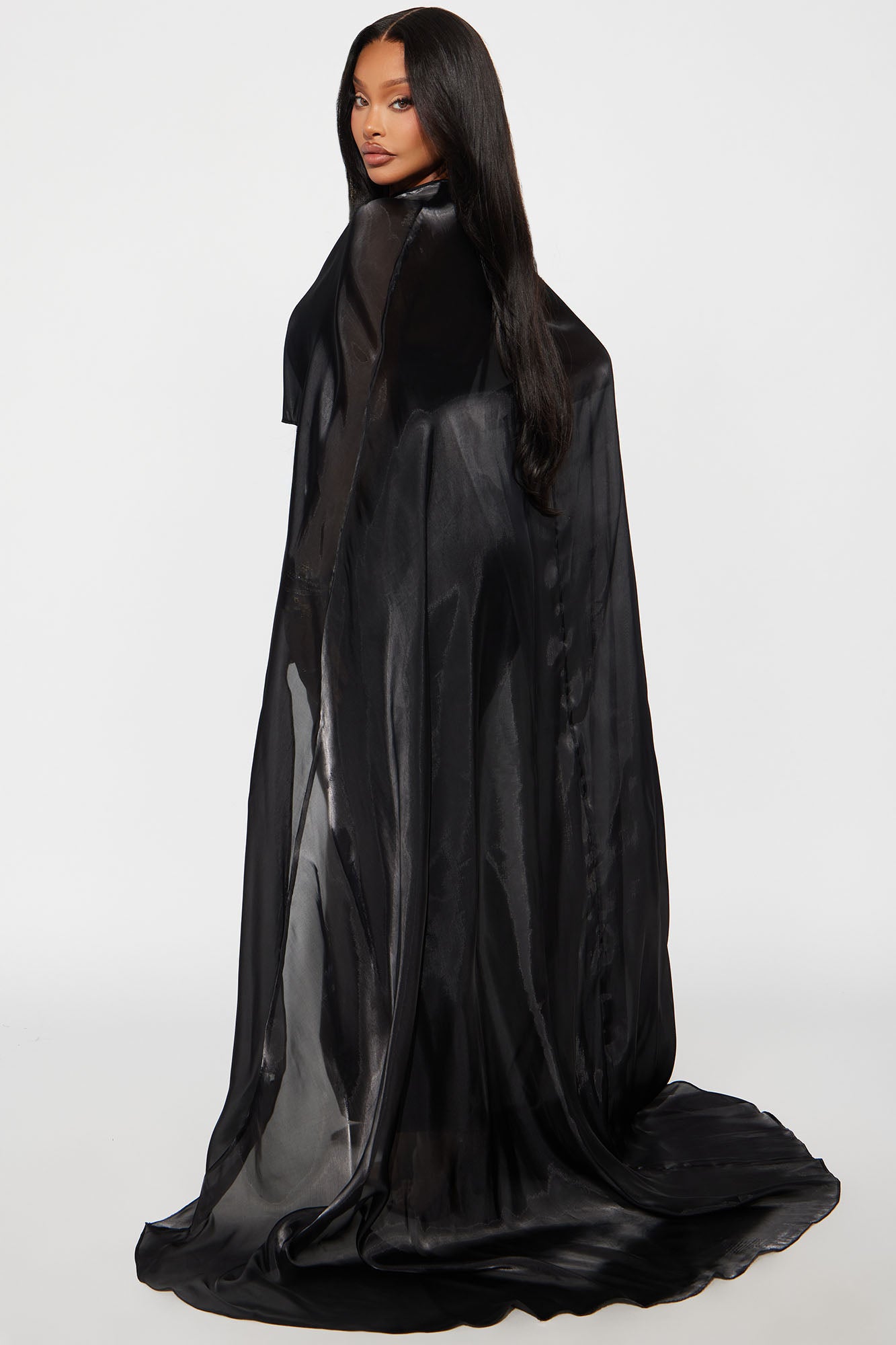 Effortlessly Elevated Satin Gown - Black