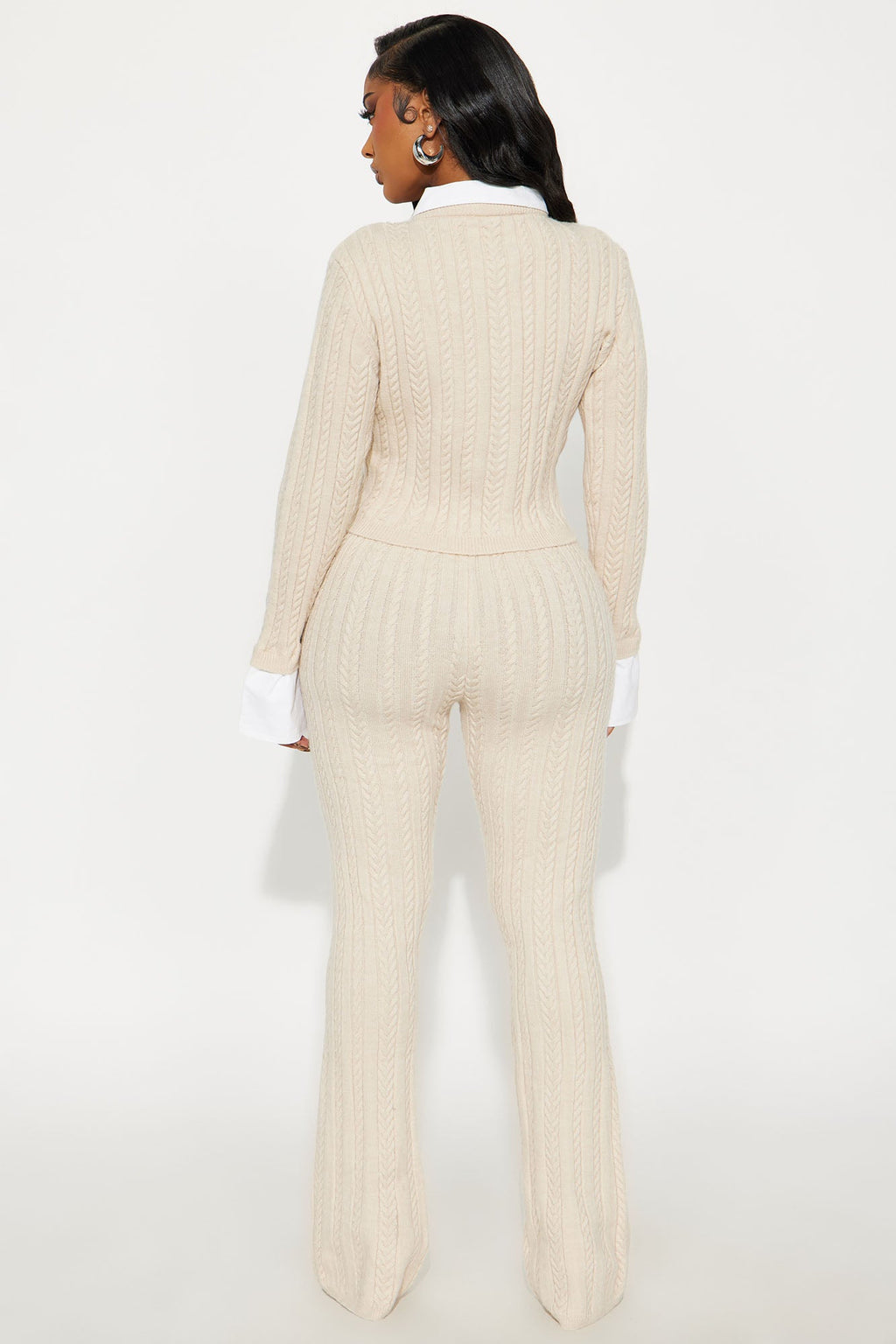 Prep Agenda Sweater Pant Set - Cream 