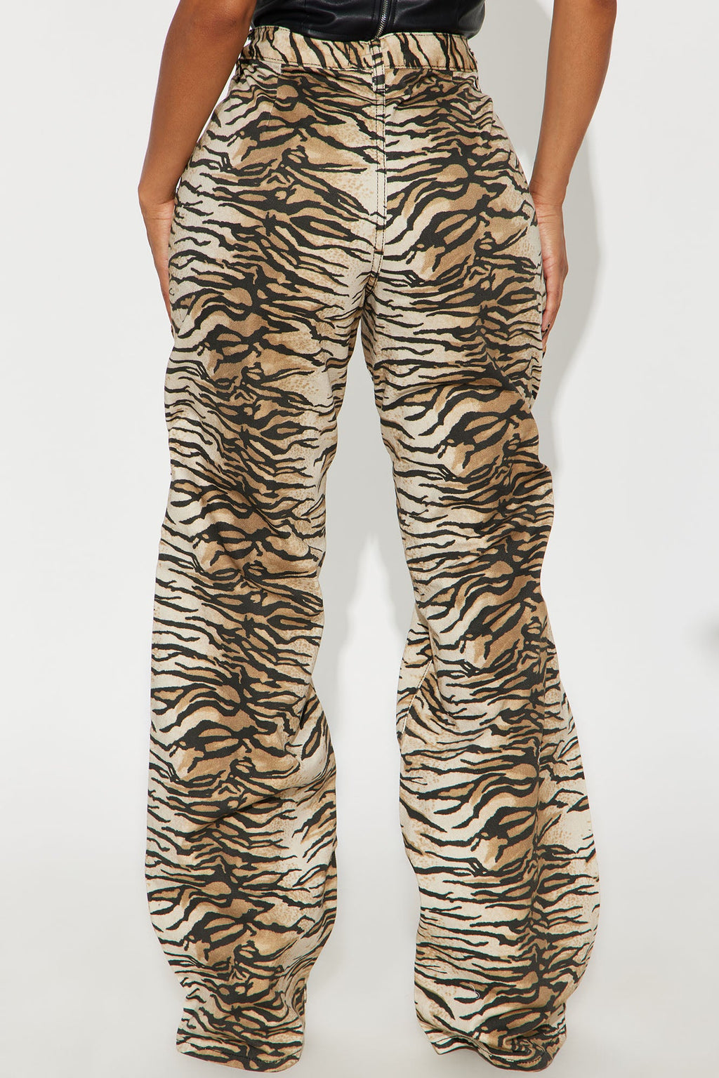 Tall Fierce And Feisty Printed Wide Leg Jeans - Brown/combo
