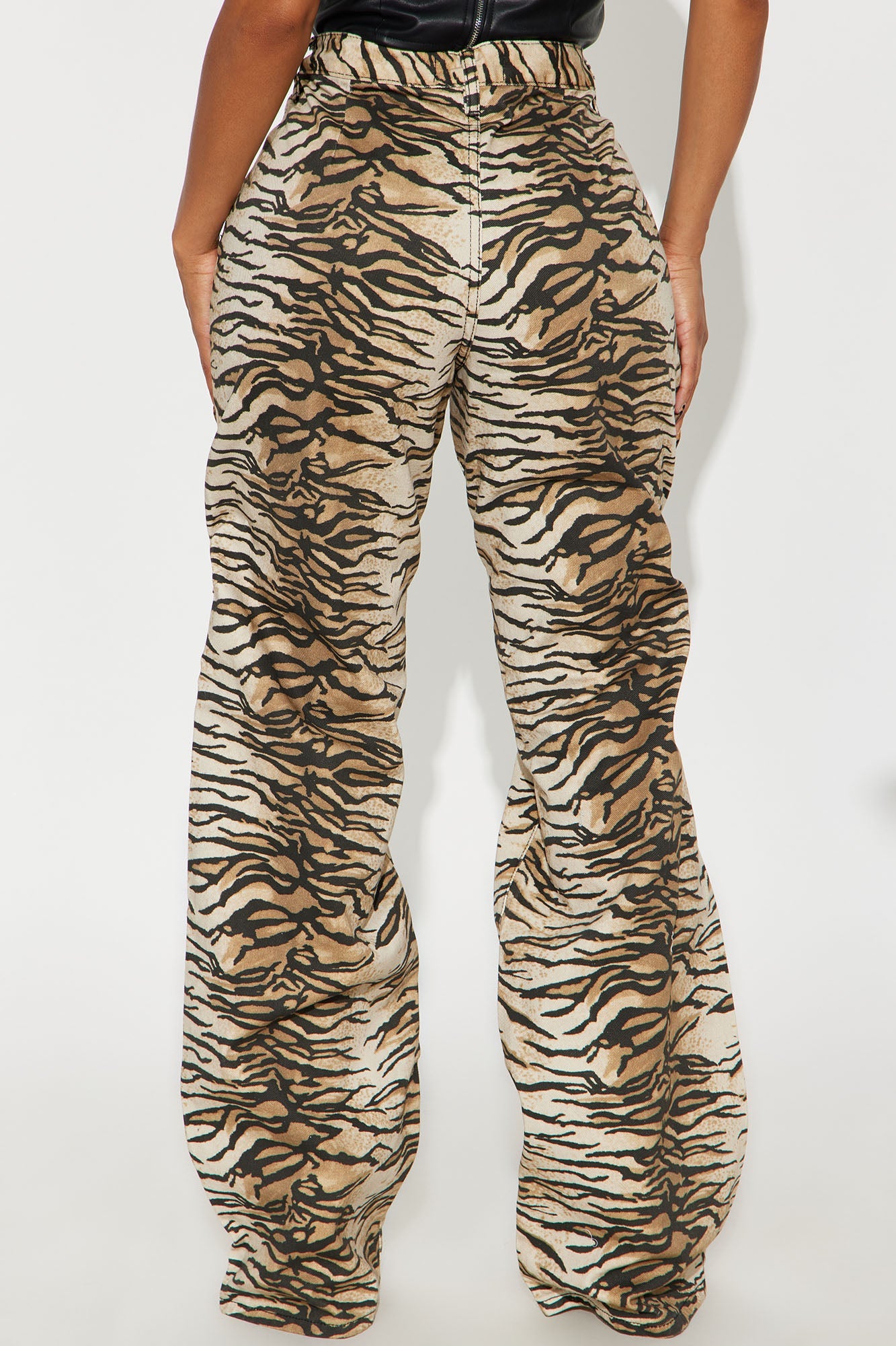 Tall Fierce And Feisty Printed Wide Leg Jeans - Brown/combo