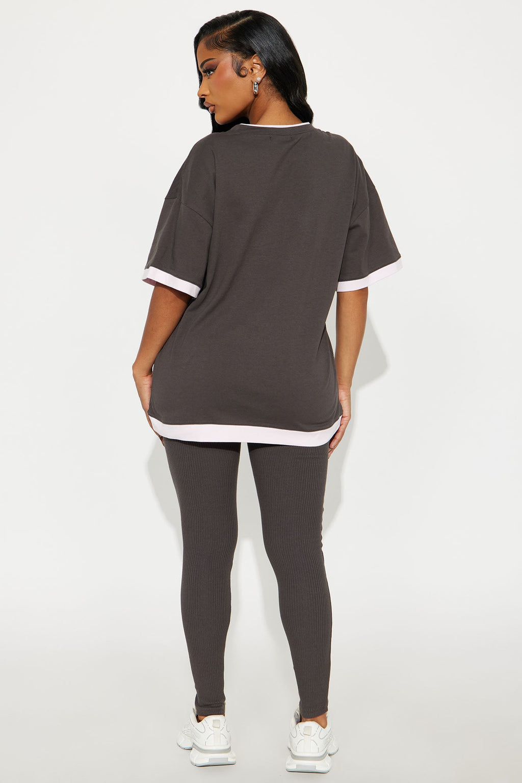 Comfort Zone Oversized T-Shirt Legging Set - Charcoal
