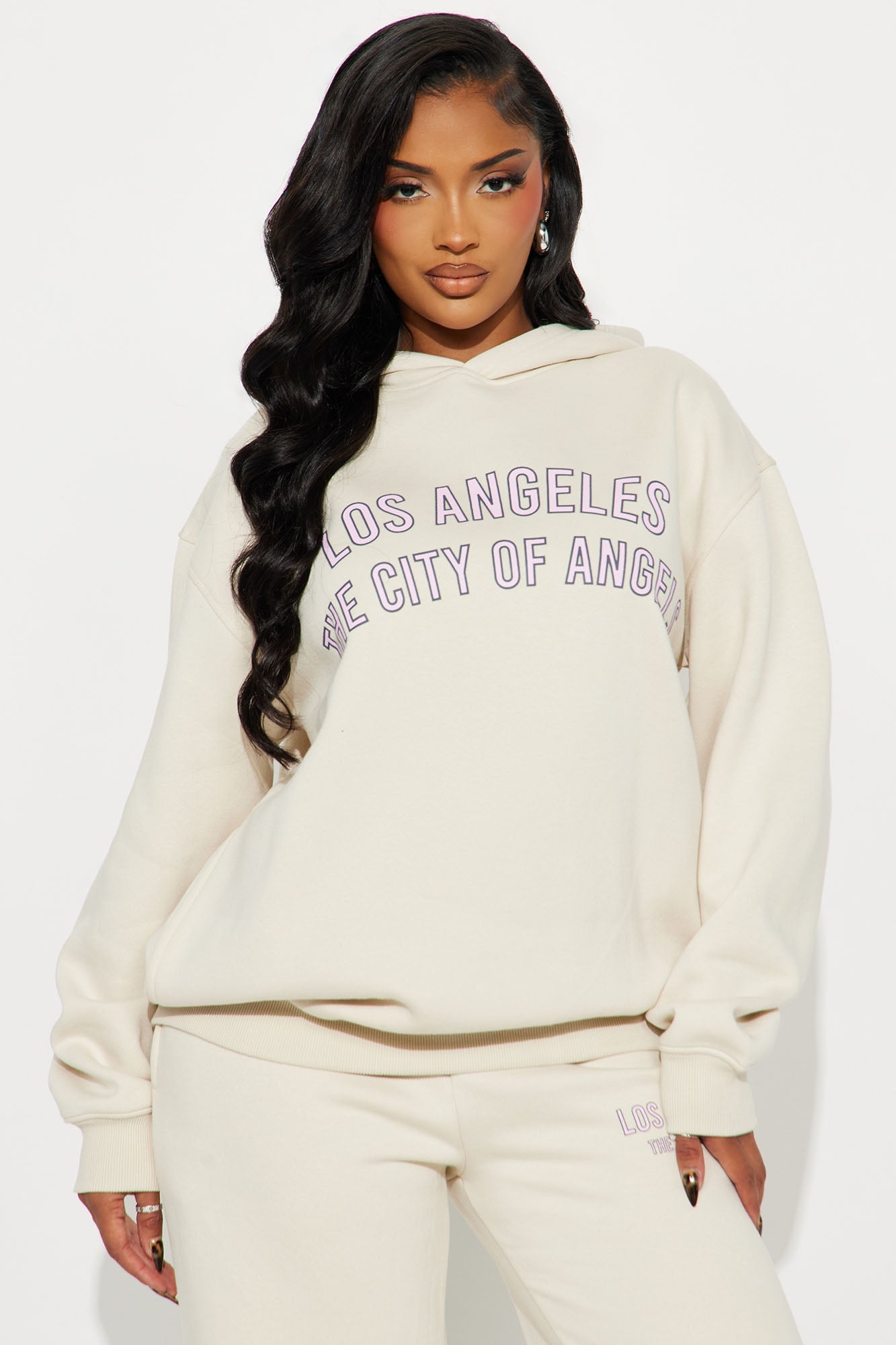 City Of Angels Fleece Pant Set - Taupe