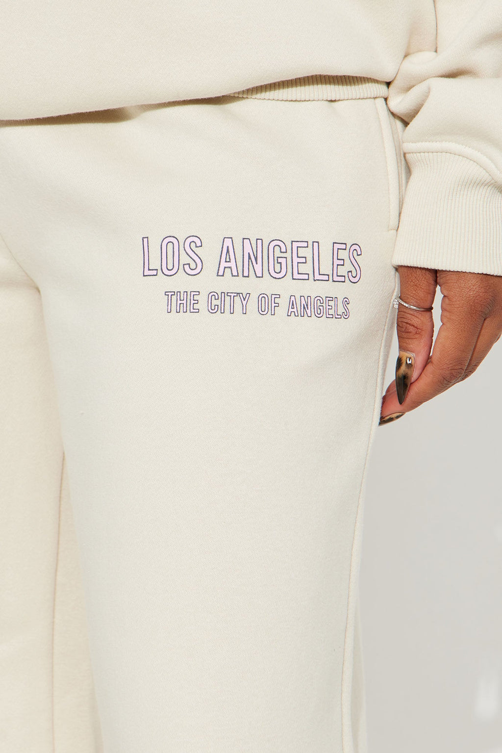 City Of Angels Fleece Pant Set - Taupe