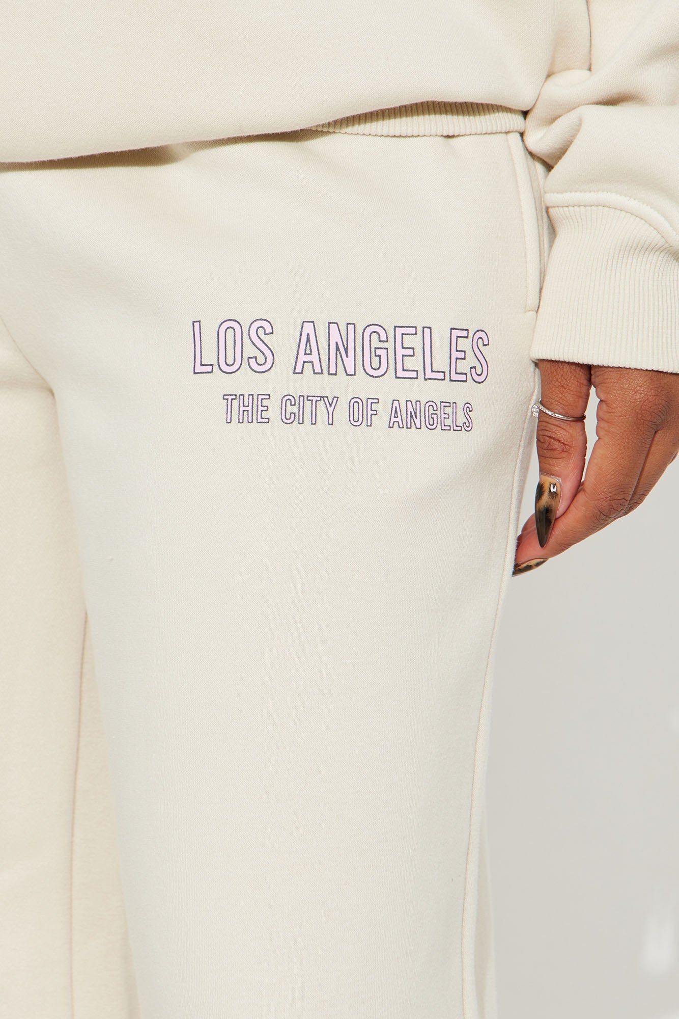 City Of Angels Fleece Pant Set - Taupe