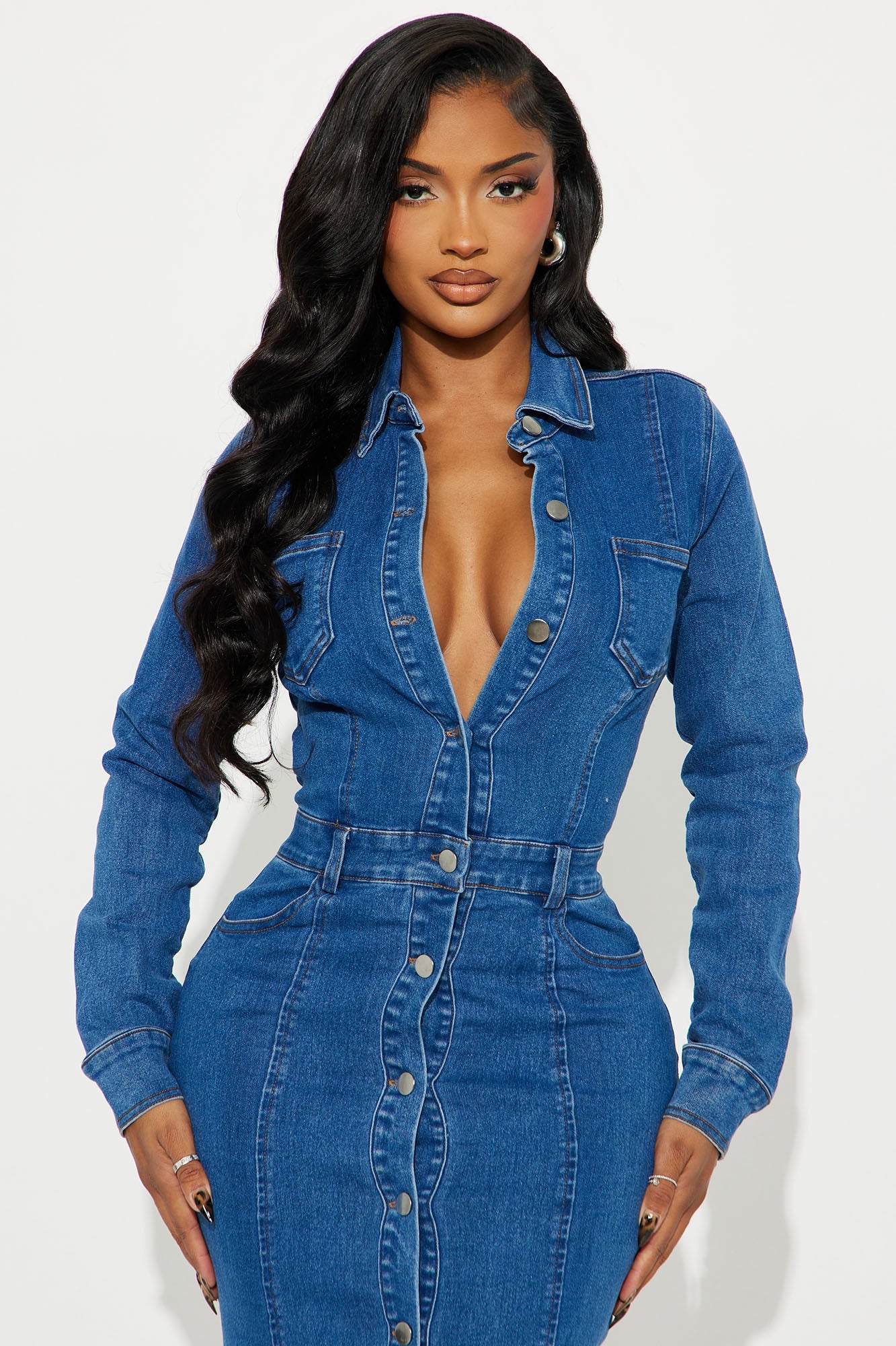 Pressure On Denim Midi Dress - Dark Denim