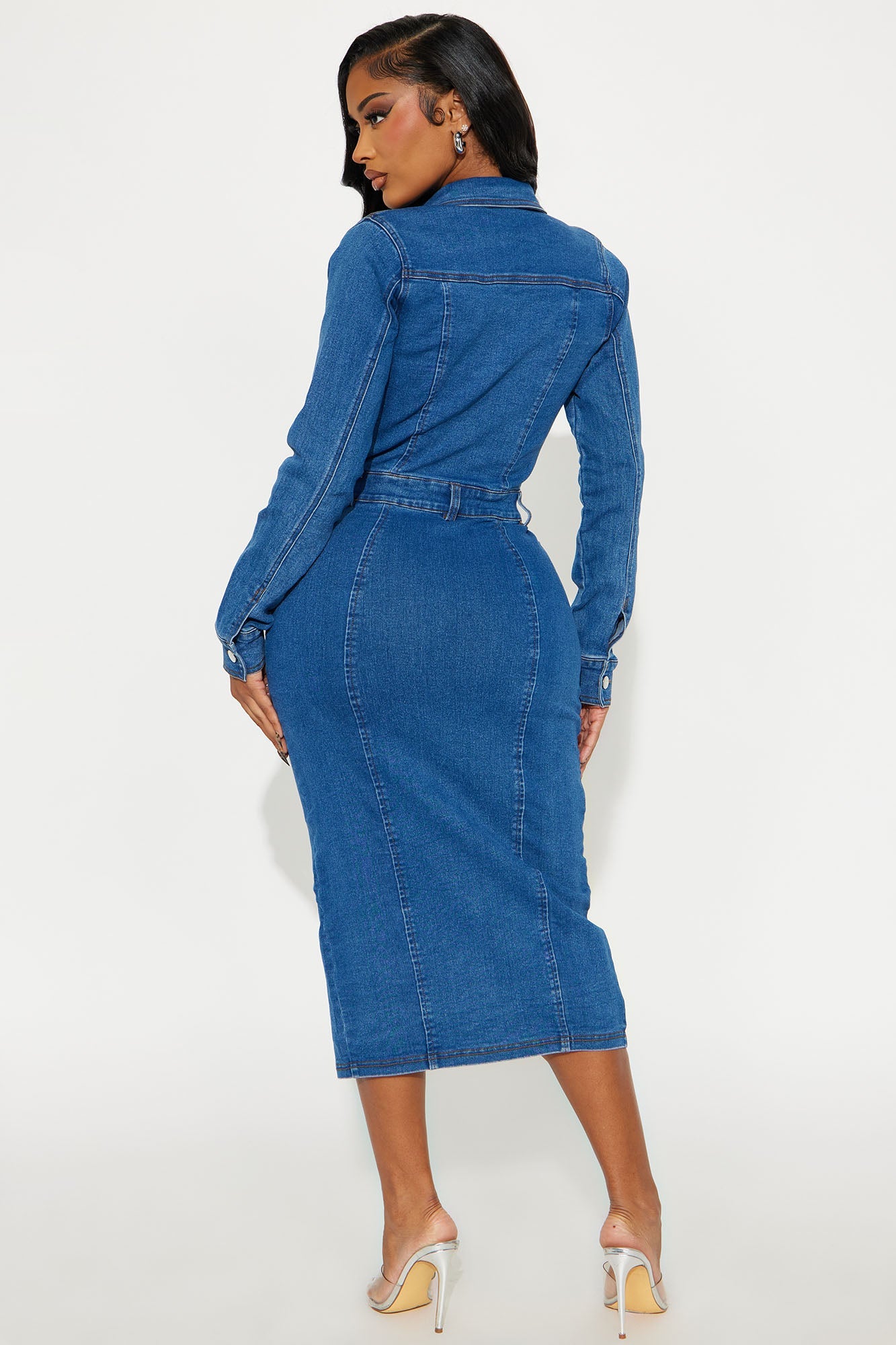 Pressure On Denim Midi Dress - Dark Denim