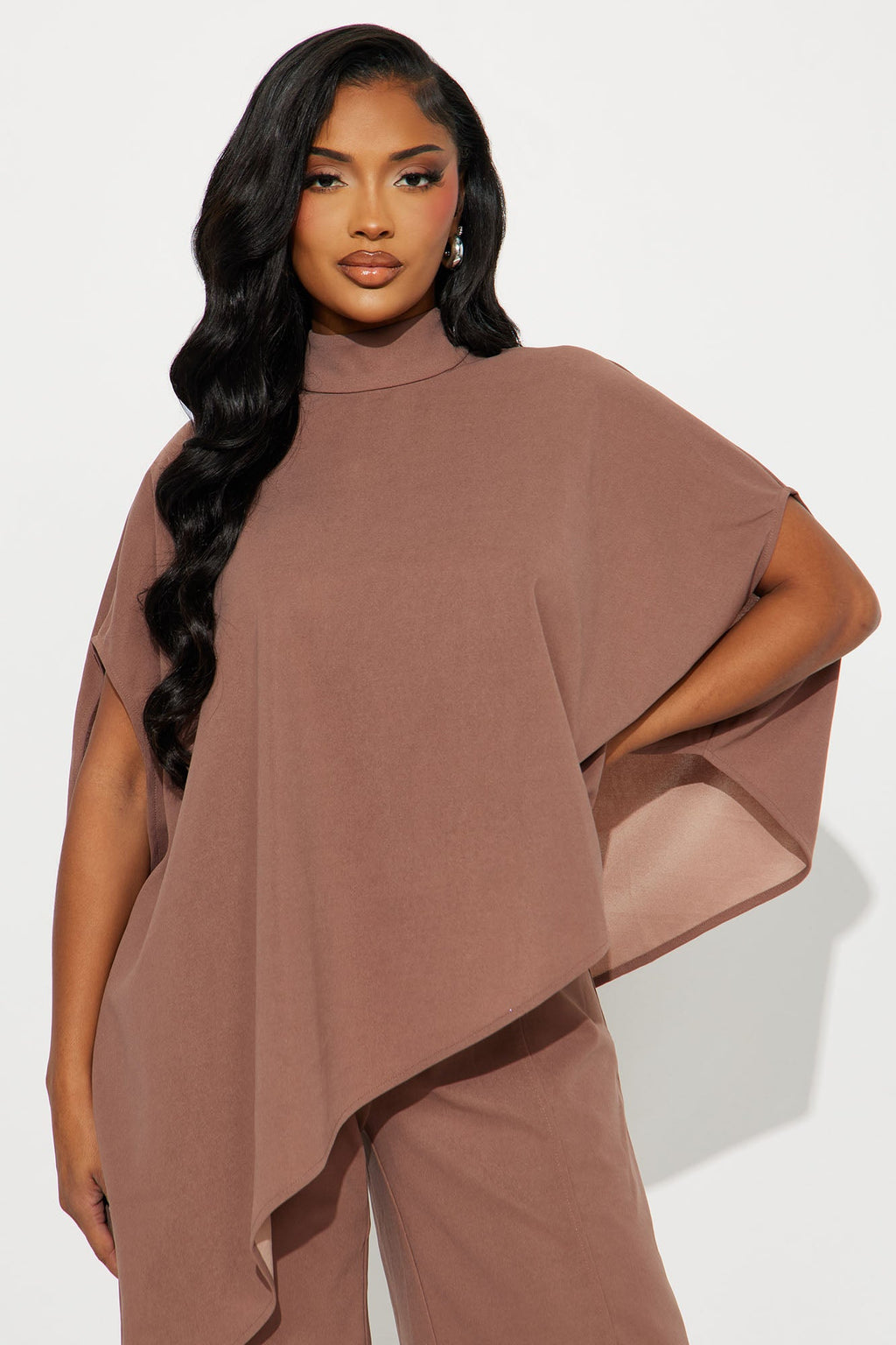Diana Draped Pant Set - Mocha 