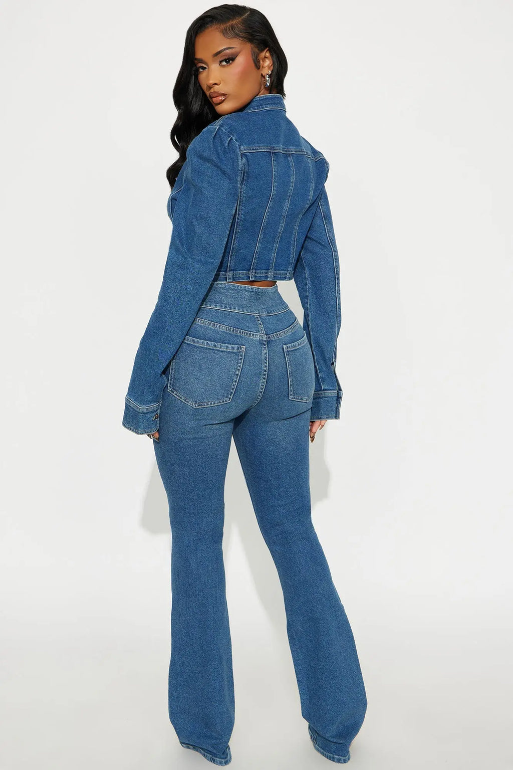 Jocelyn Denim Pant Set - Medium Wash 