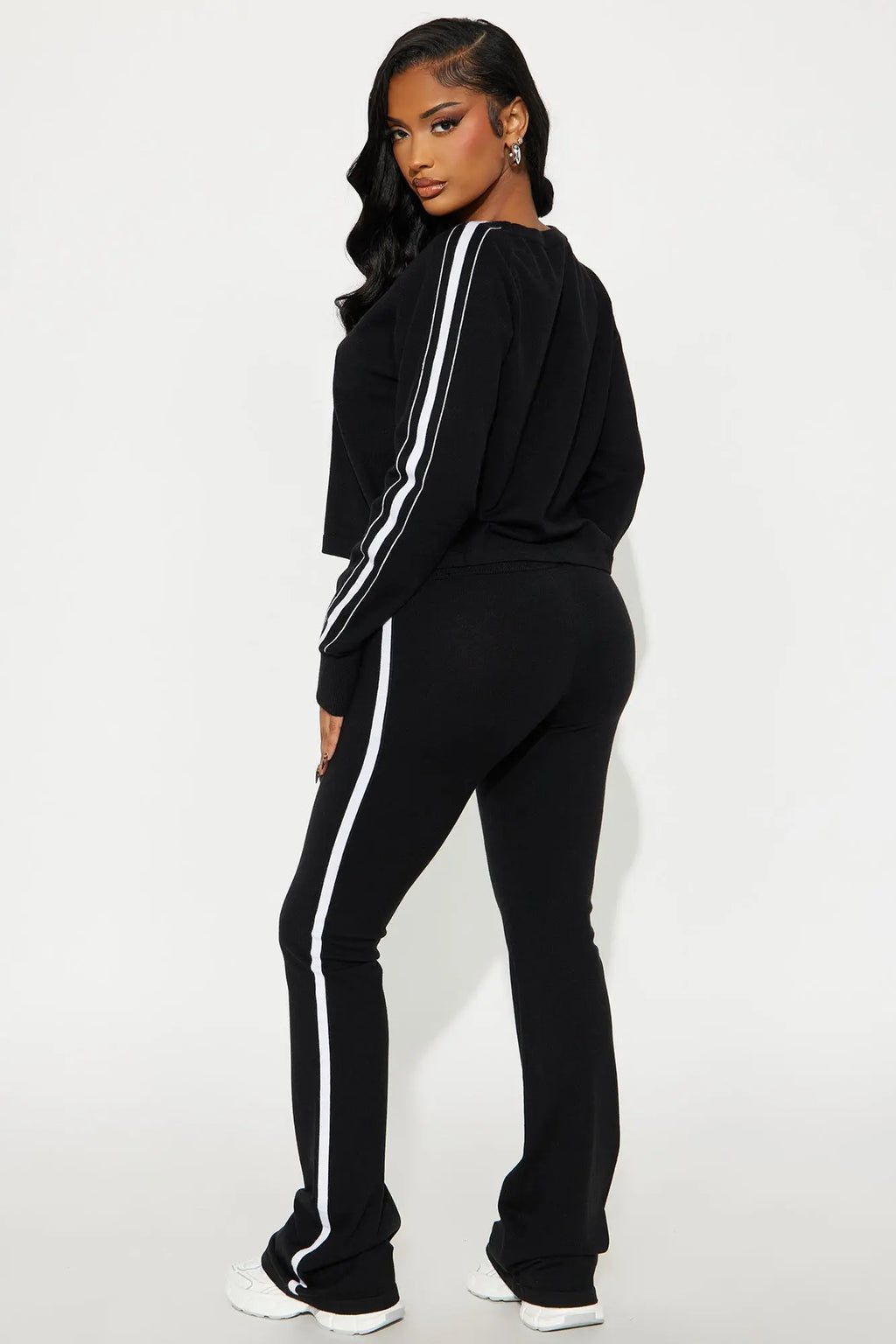 Feeling Electric Sweater Pant Set - Black 