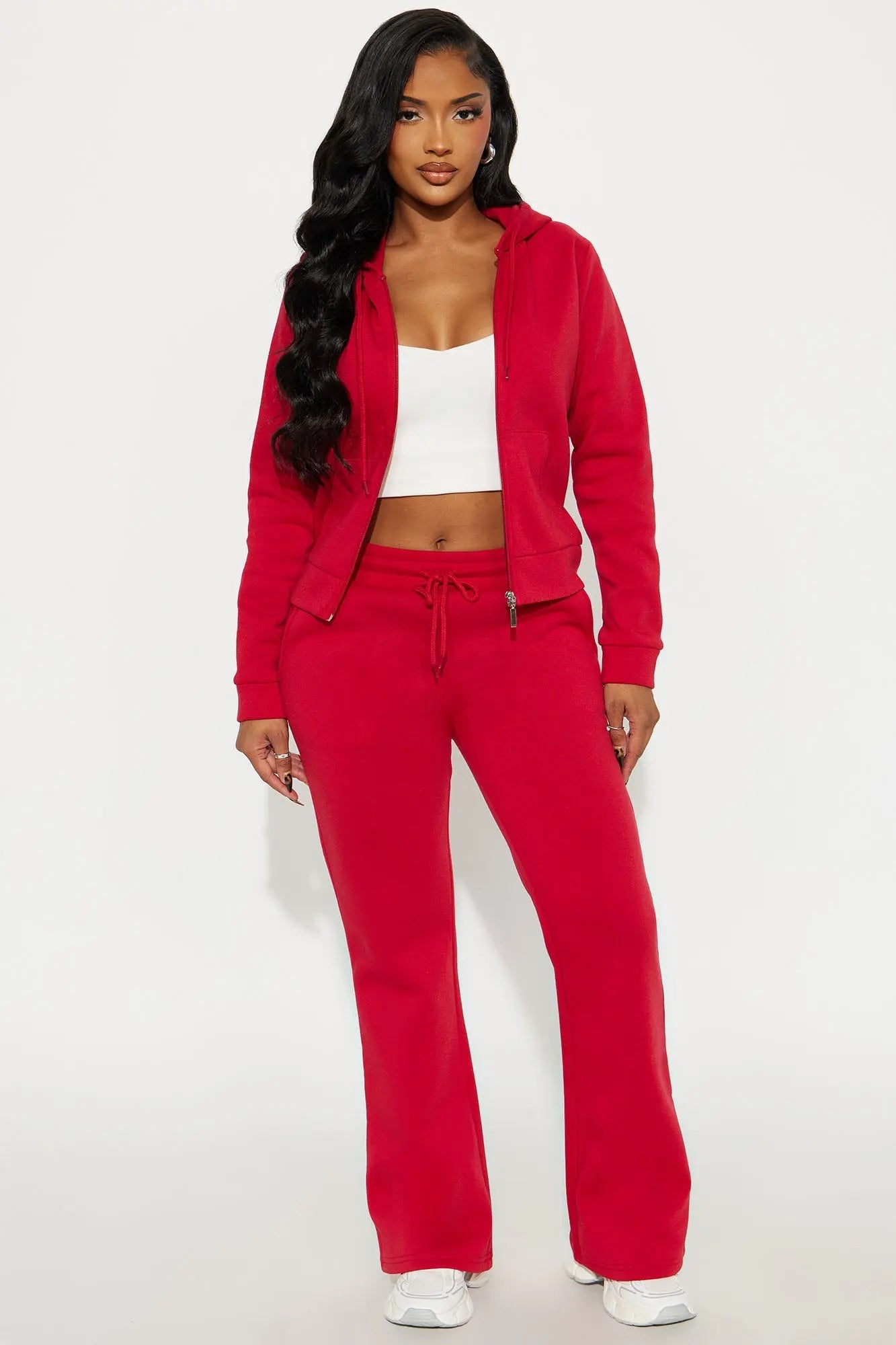 Candice Zip Up Hoodie - Red 