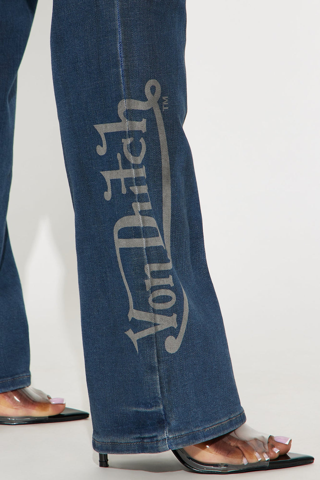 Von Dutch Wings Low Rise Bootcut Jeans - Medium Wash