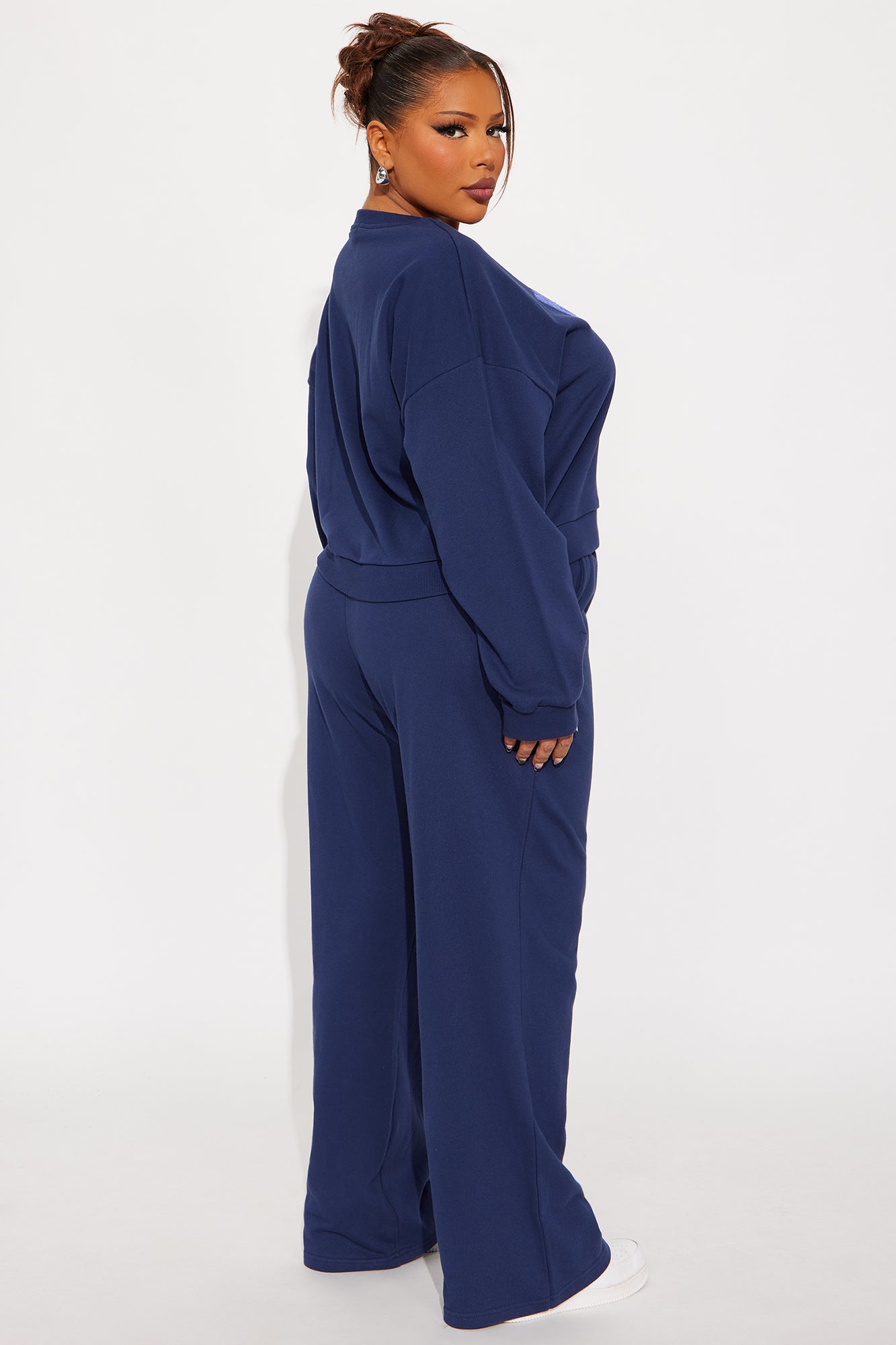 Home Body Embroidered Pant Set - Navy 