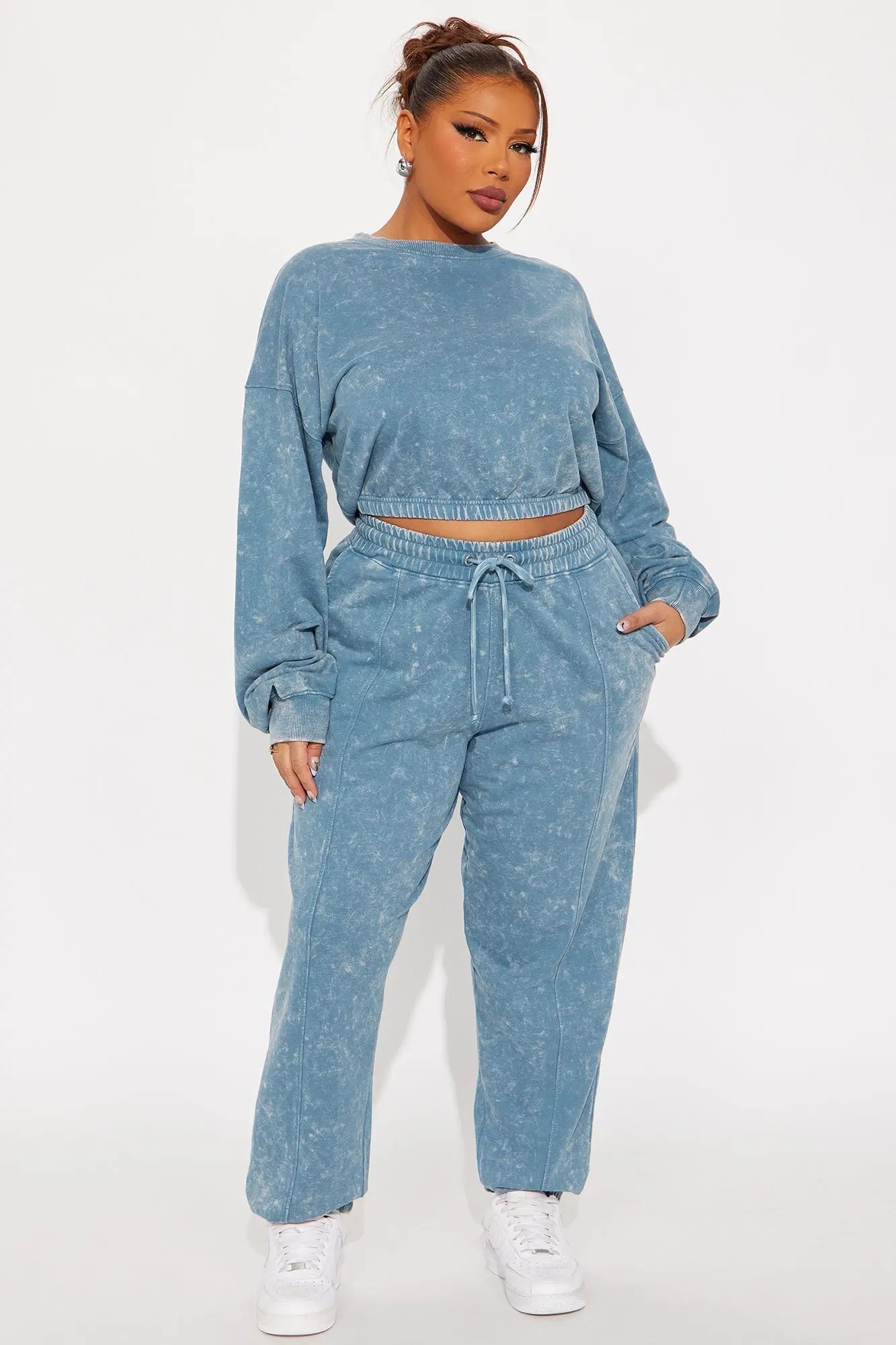 Willow Washed Jogger Set - Blue 