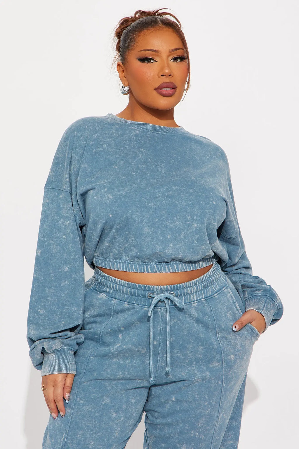 Willow Washed Jogger Set - Blue 