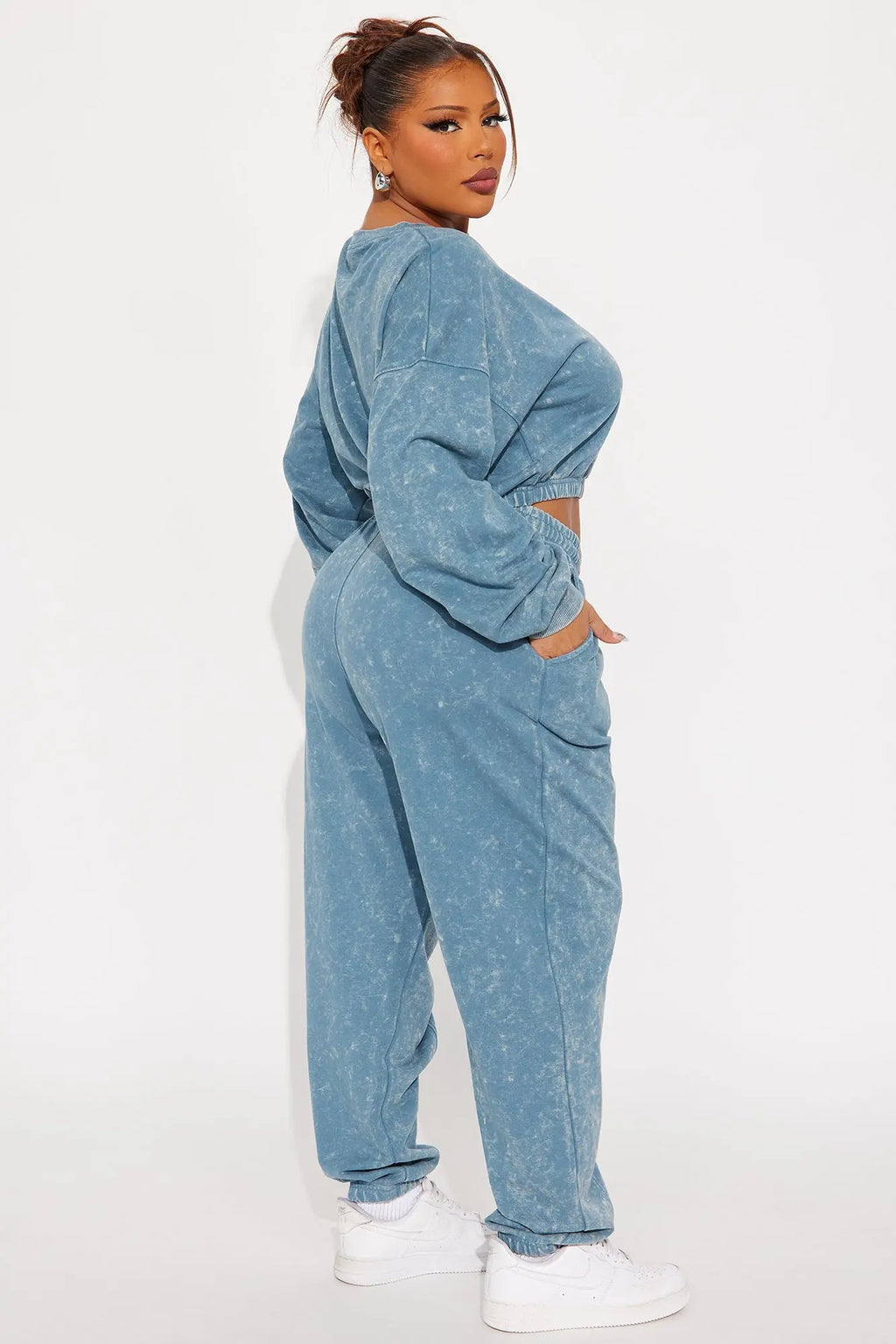 Willow Washed Jogger Set - Blue 