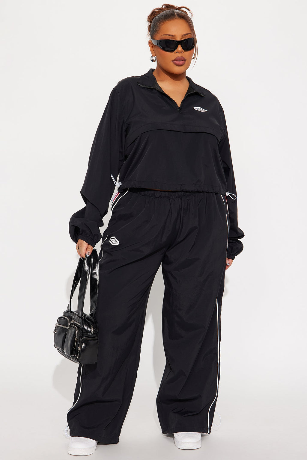 Bella Windbreaker Pant Set - Black 