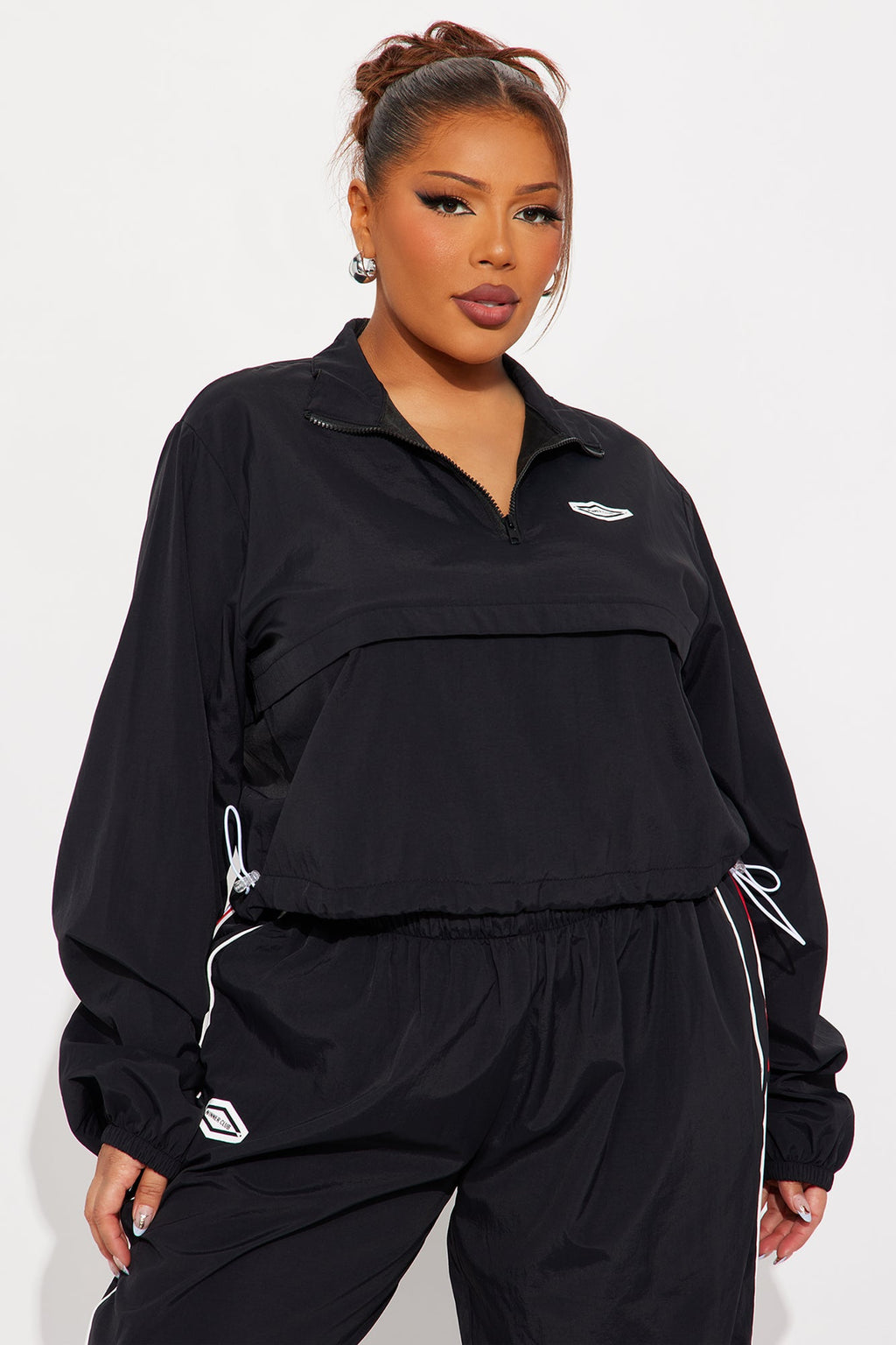 Bella Windbreaker Pant Set - Black 