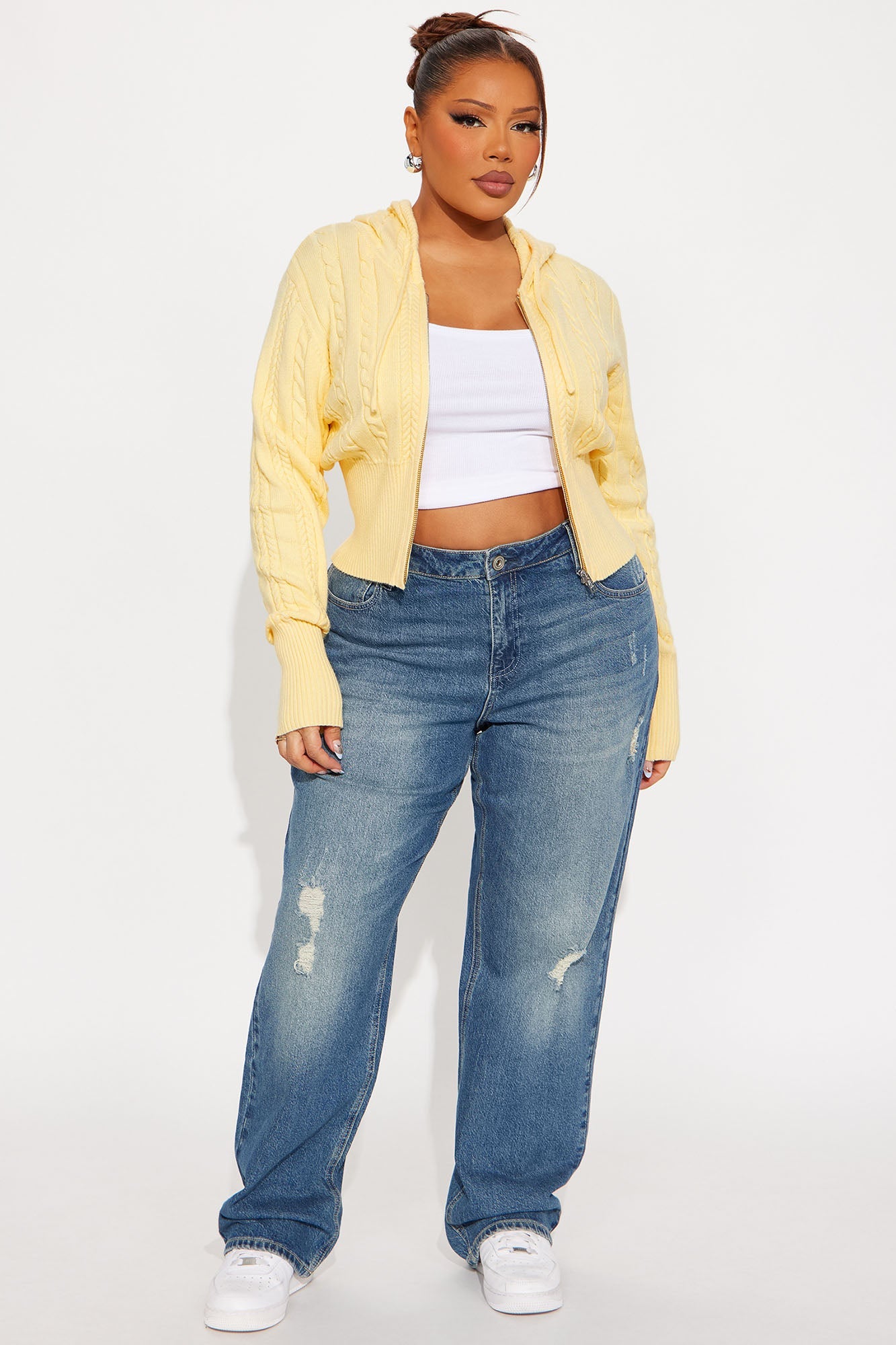 Everyday Thing Cable Knit Sweater - Yellow