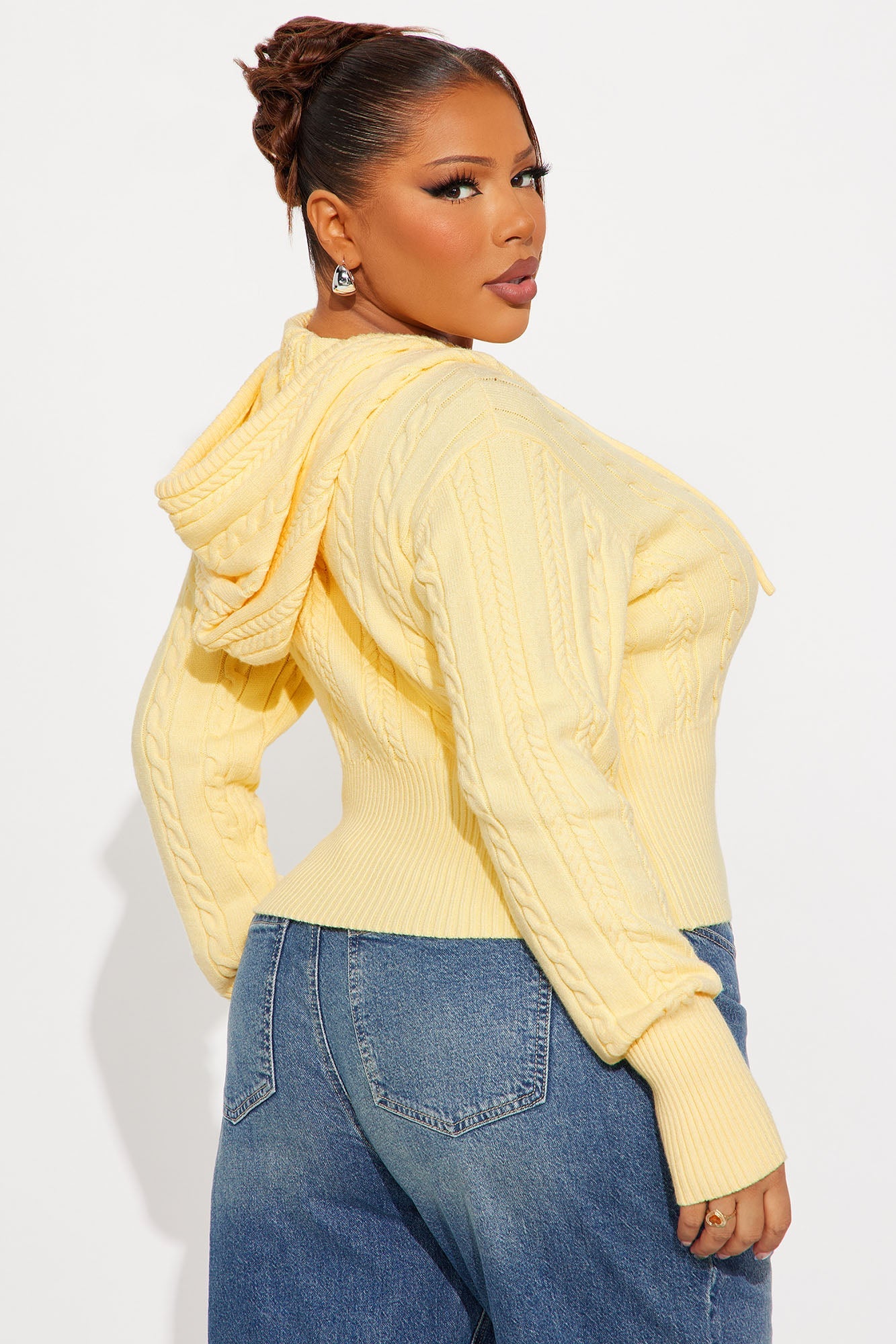 Everyday Thing Cable Knit Sweater - Yellow