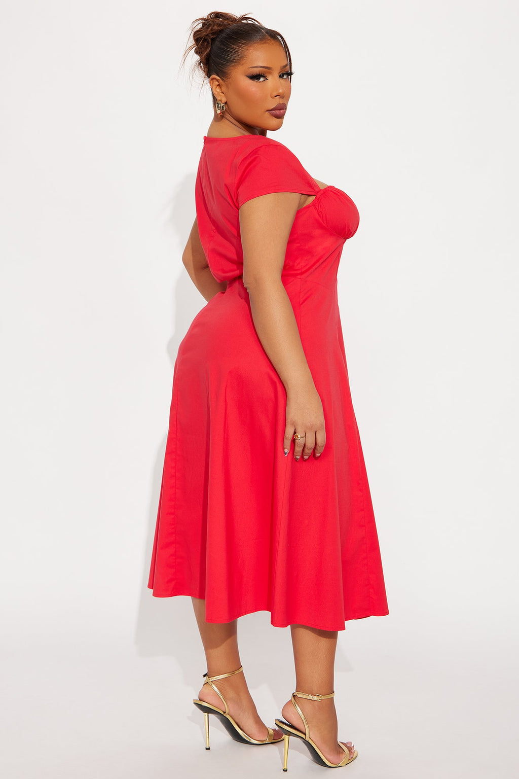 Juniper Cap Sleeve Midi Dress - Red