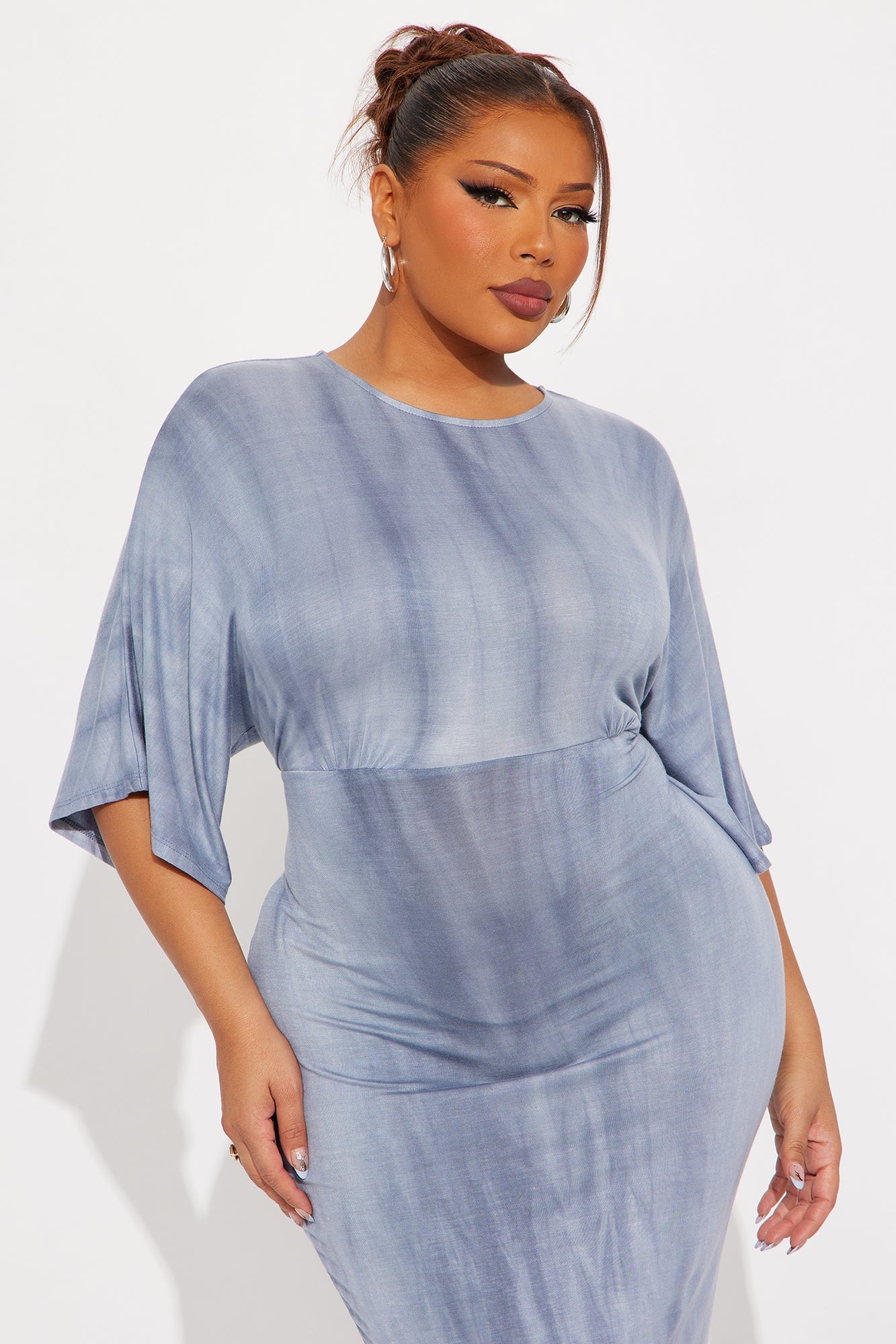 Crystal Tie Dye Midi Dress - Navy