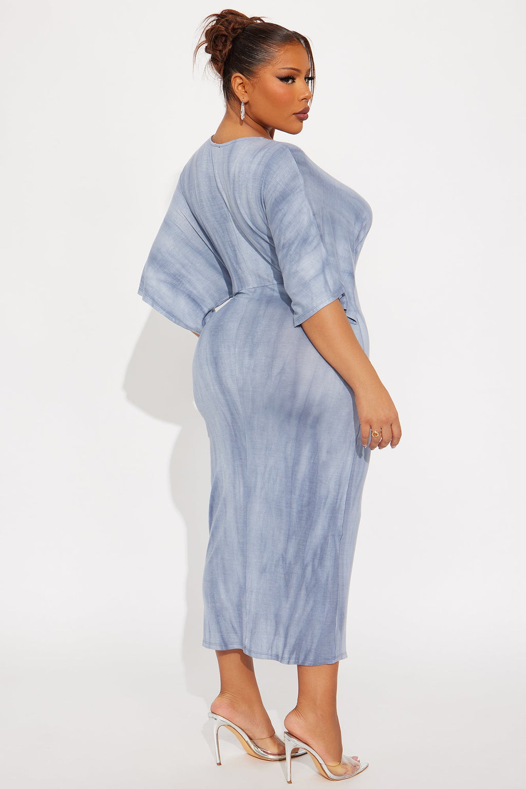 Crystal Tie Dye Midi Dress - Navy