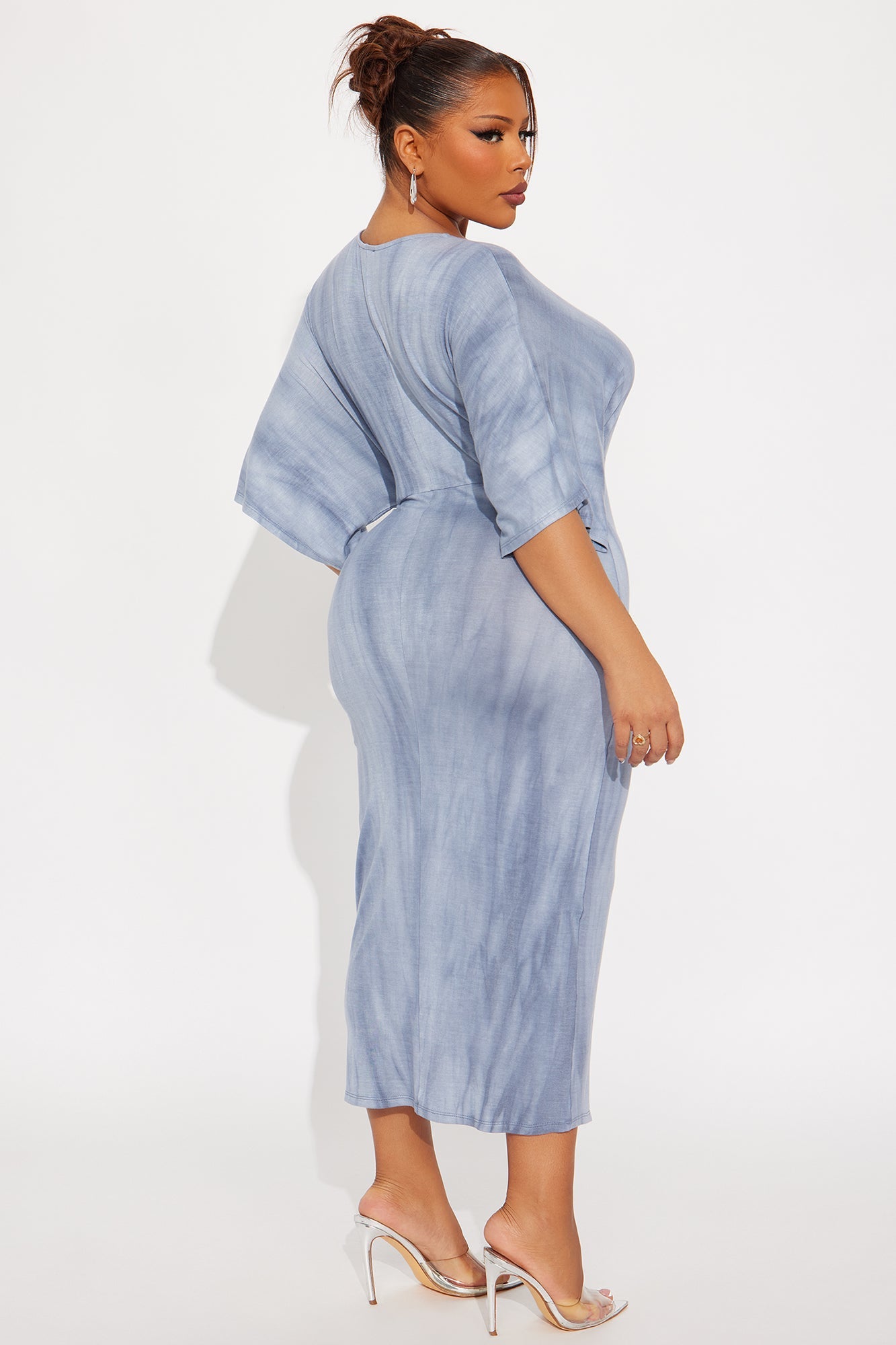 Crystal Tie Dye Midi Dress - Navy