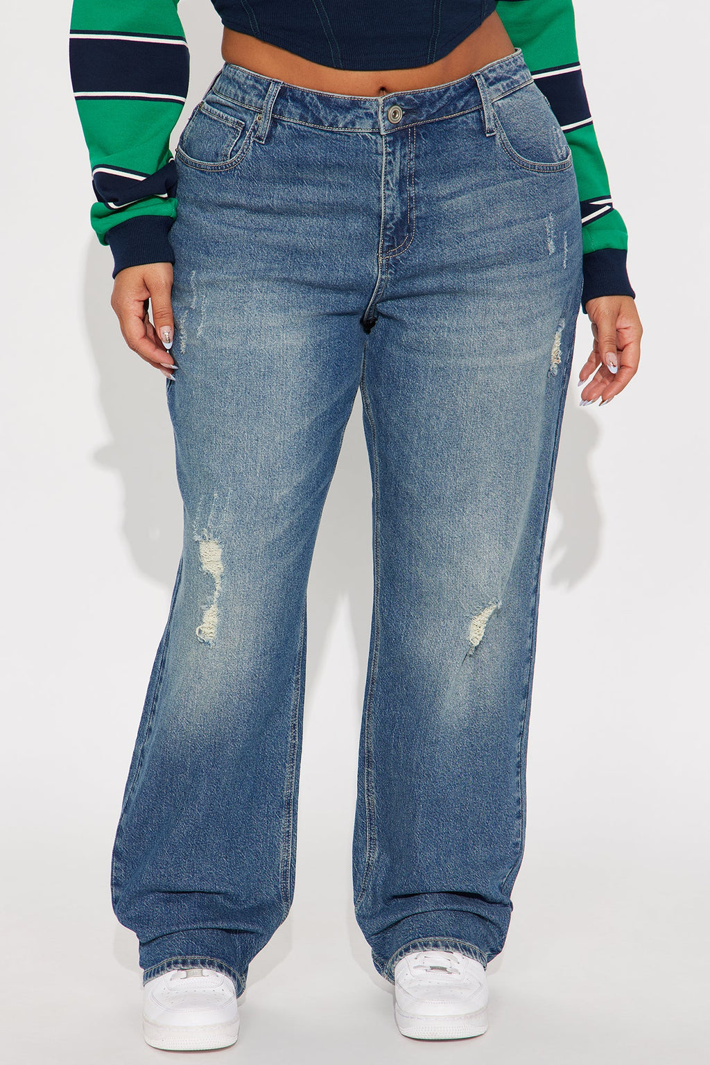 Lana Low Rise Straight Leg Jeans - Dark Wash