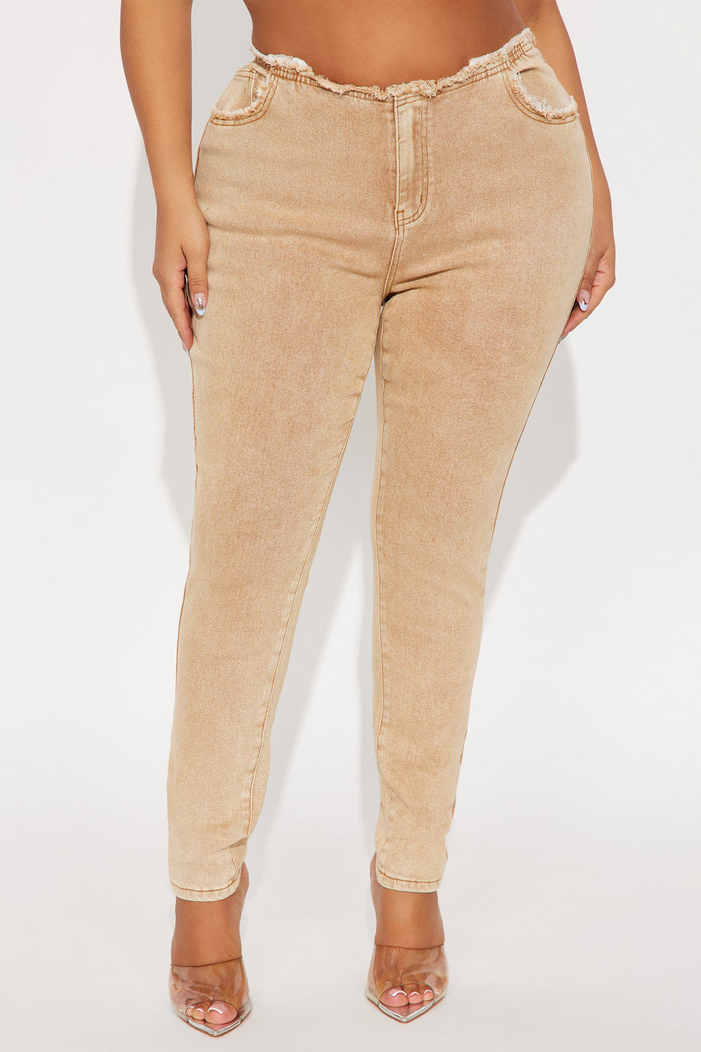 Highly Motivated Low Rise Skinny Jeans - Tan