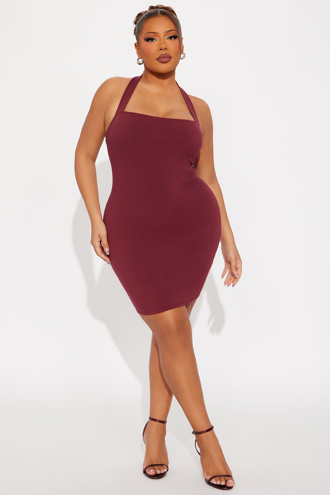 Lily Snatched Mini Dress - Wine
