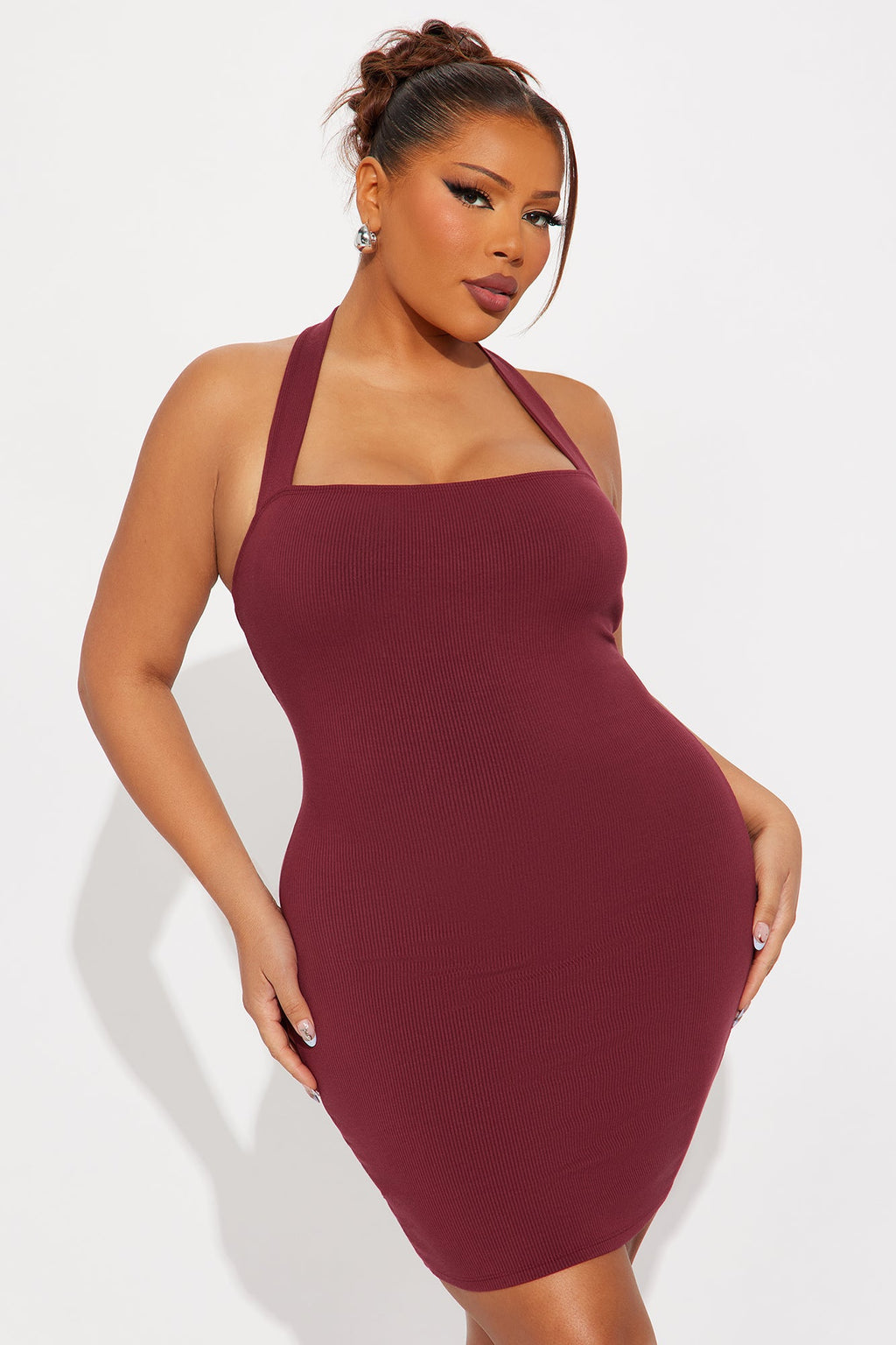 Lily Snatched Mini Dress - Wine