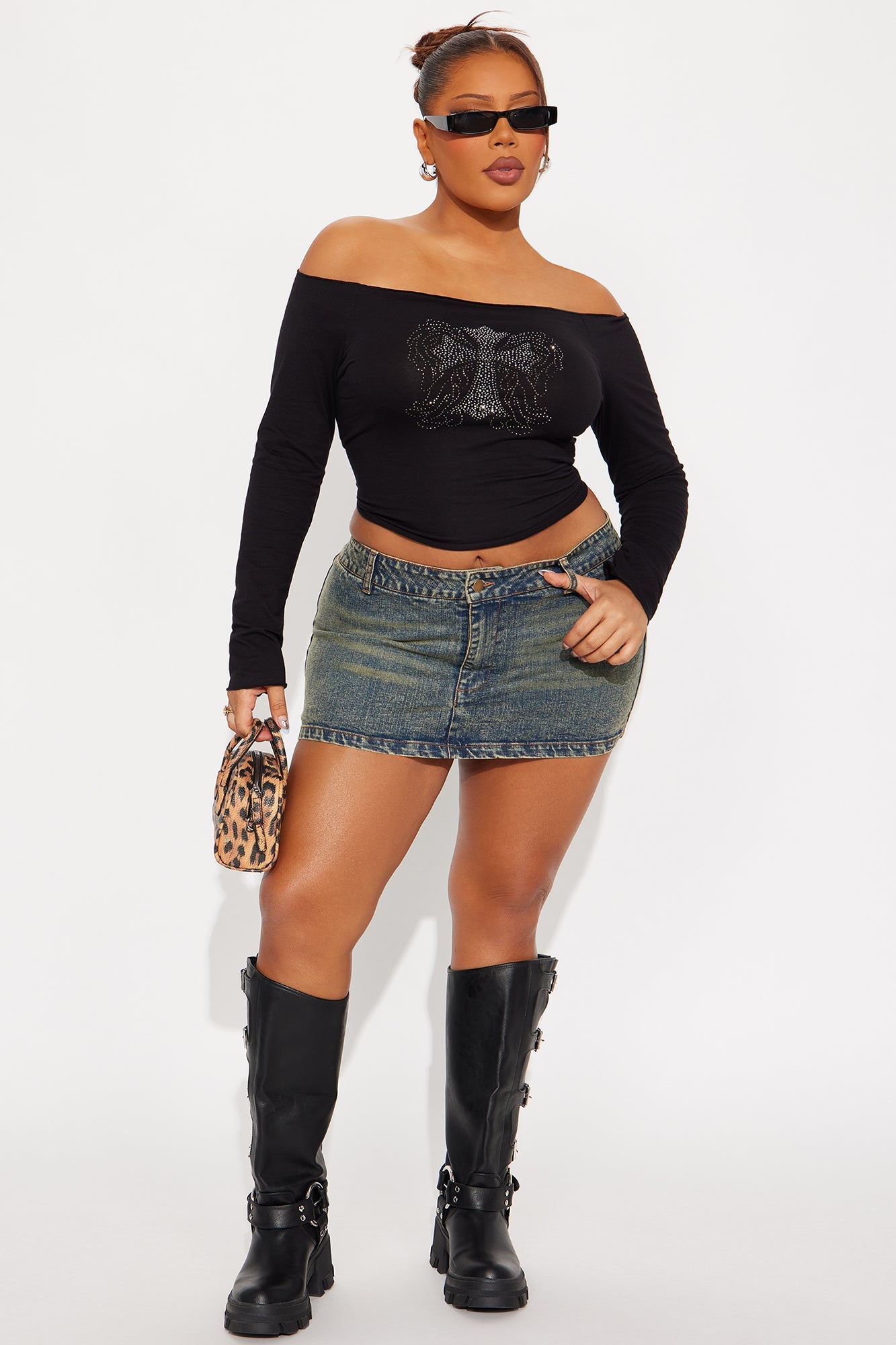 Pamela Denim Micro Mini Skort - Vintage Wash